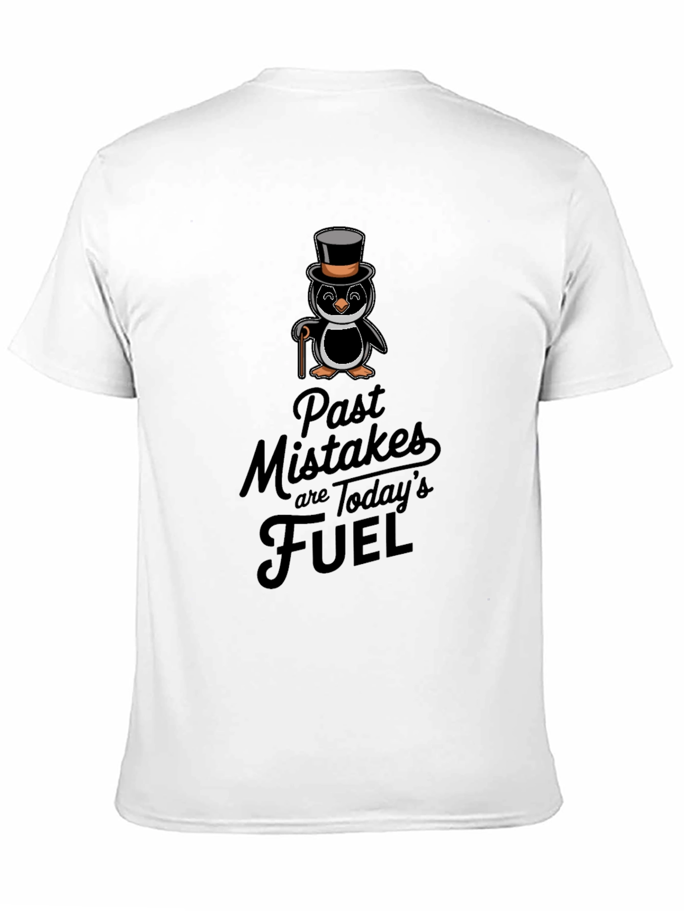 Penguin Top Hat T-Shirt - Past Mistakes Fuel