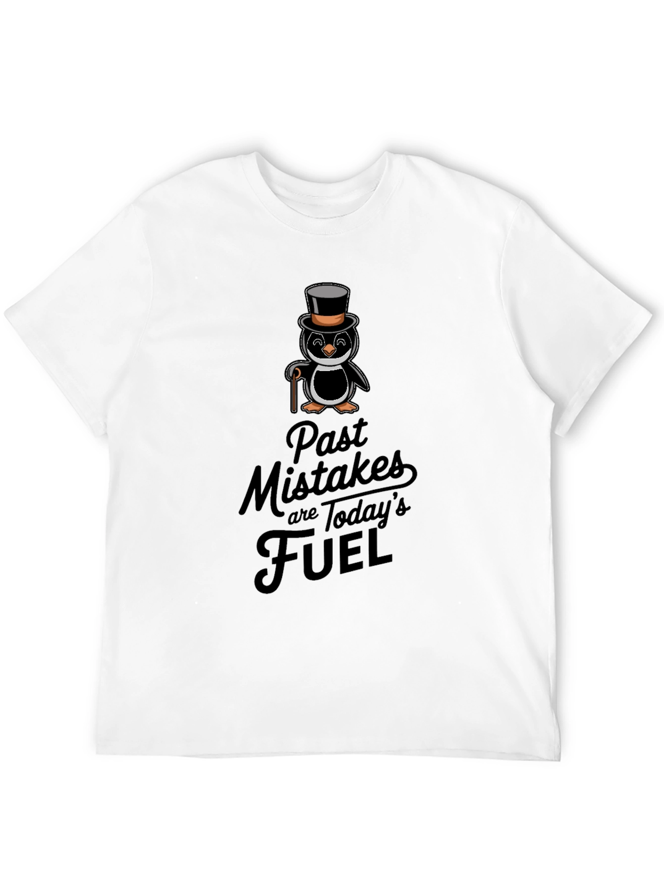 Penguin Top Hat T-Shirt - Past Mistakes Fuel