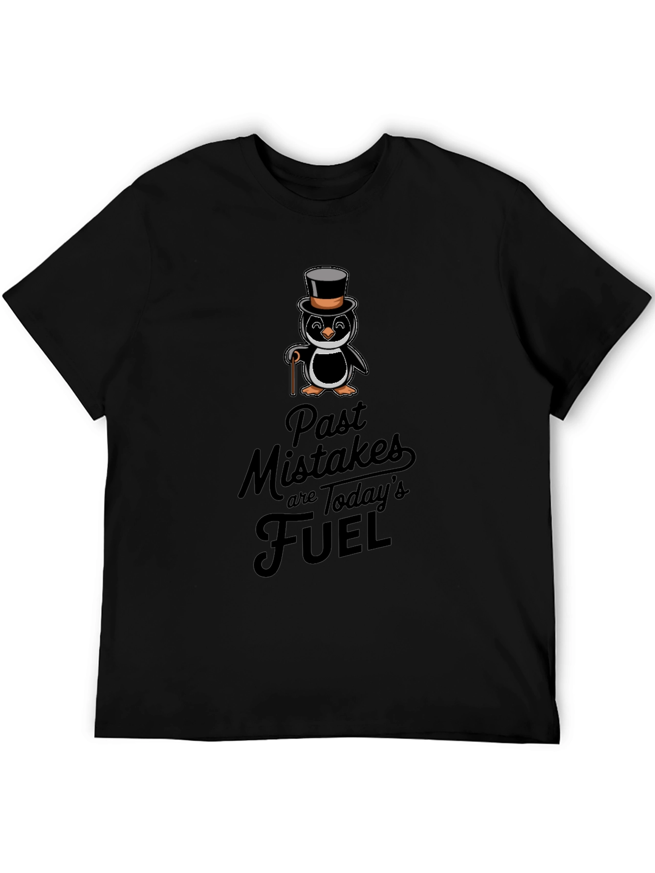 Penguin Top Hat T-Shirt - Past Mistakes Fuel