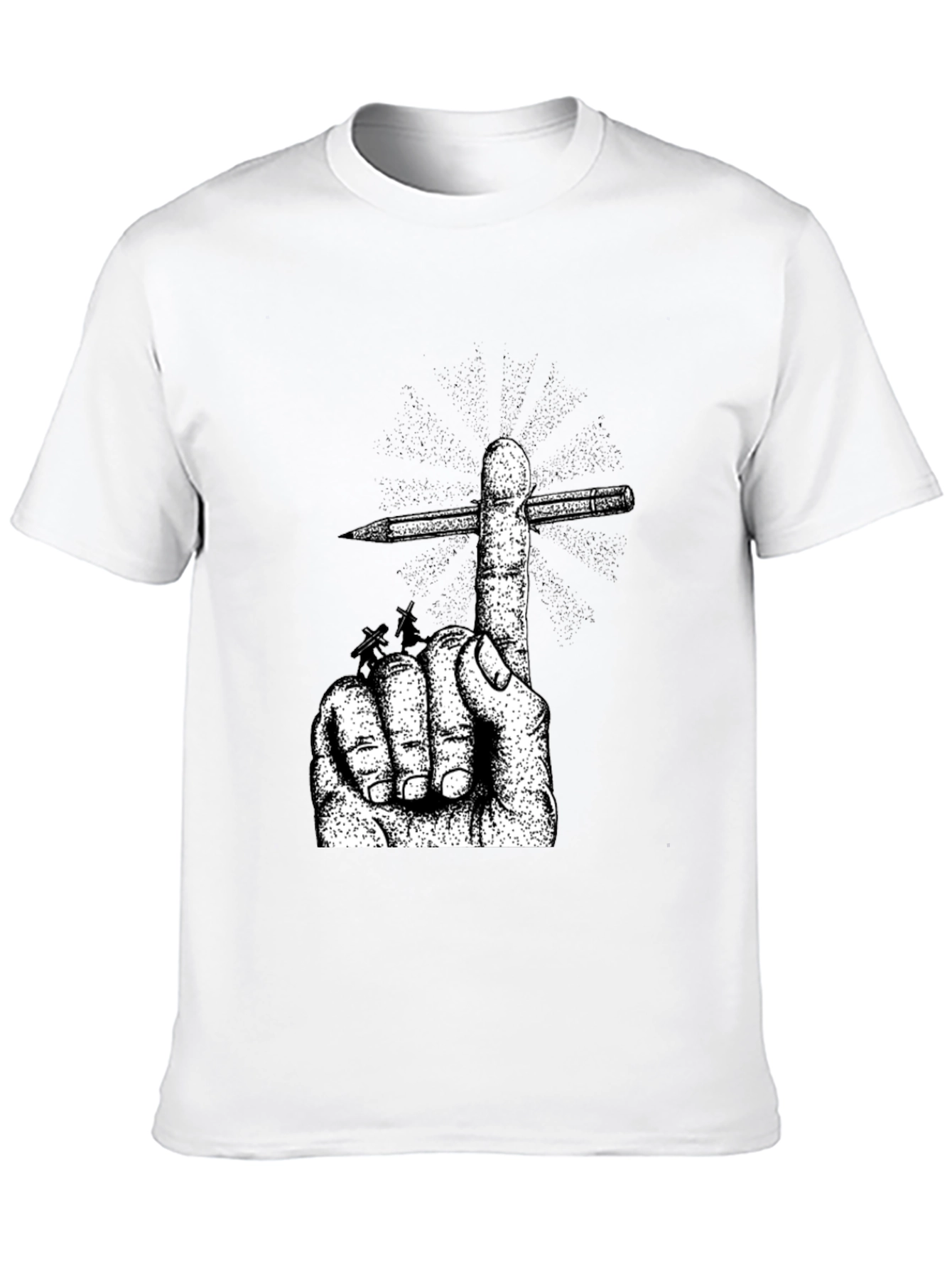 Hand & Pencil Graphic T-Shirt