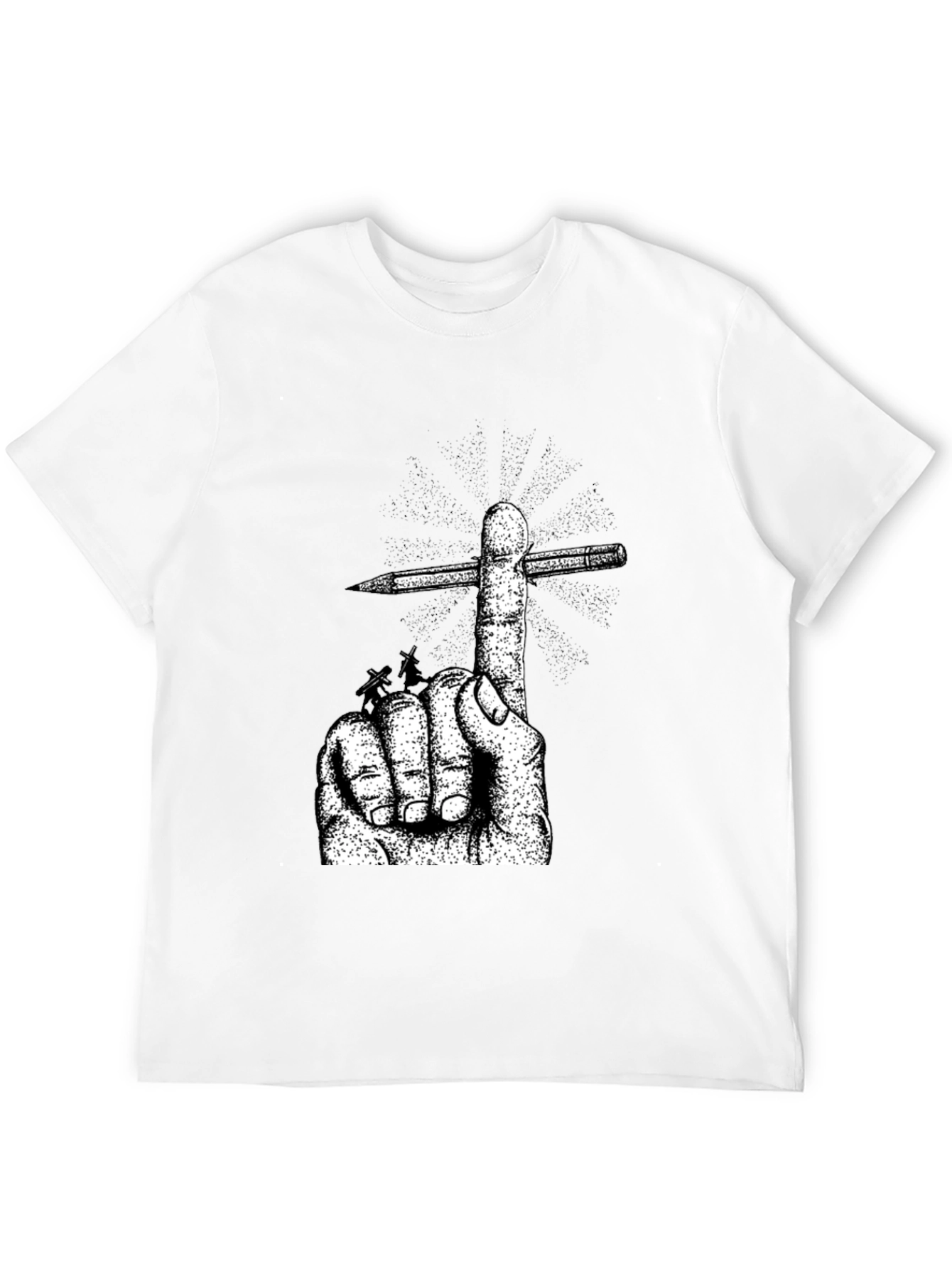 Hand & Pencil Graphic T-Shirt