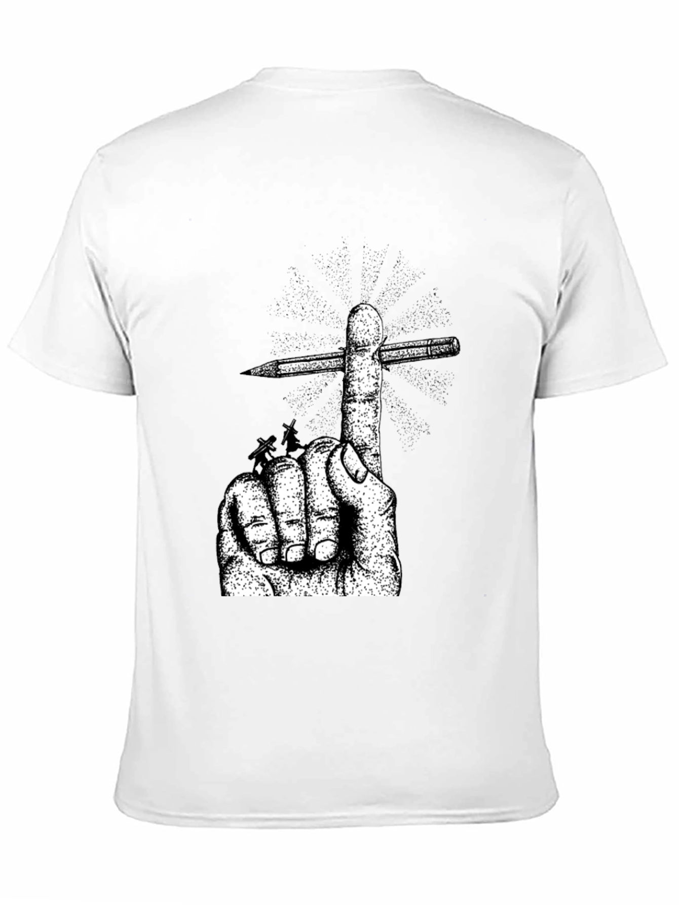 Hand & Pencil Graphic T-Shirt