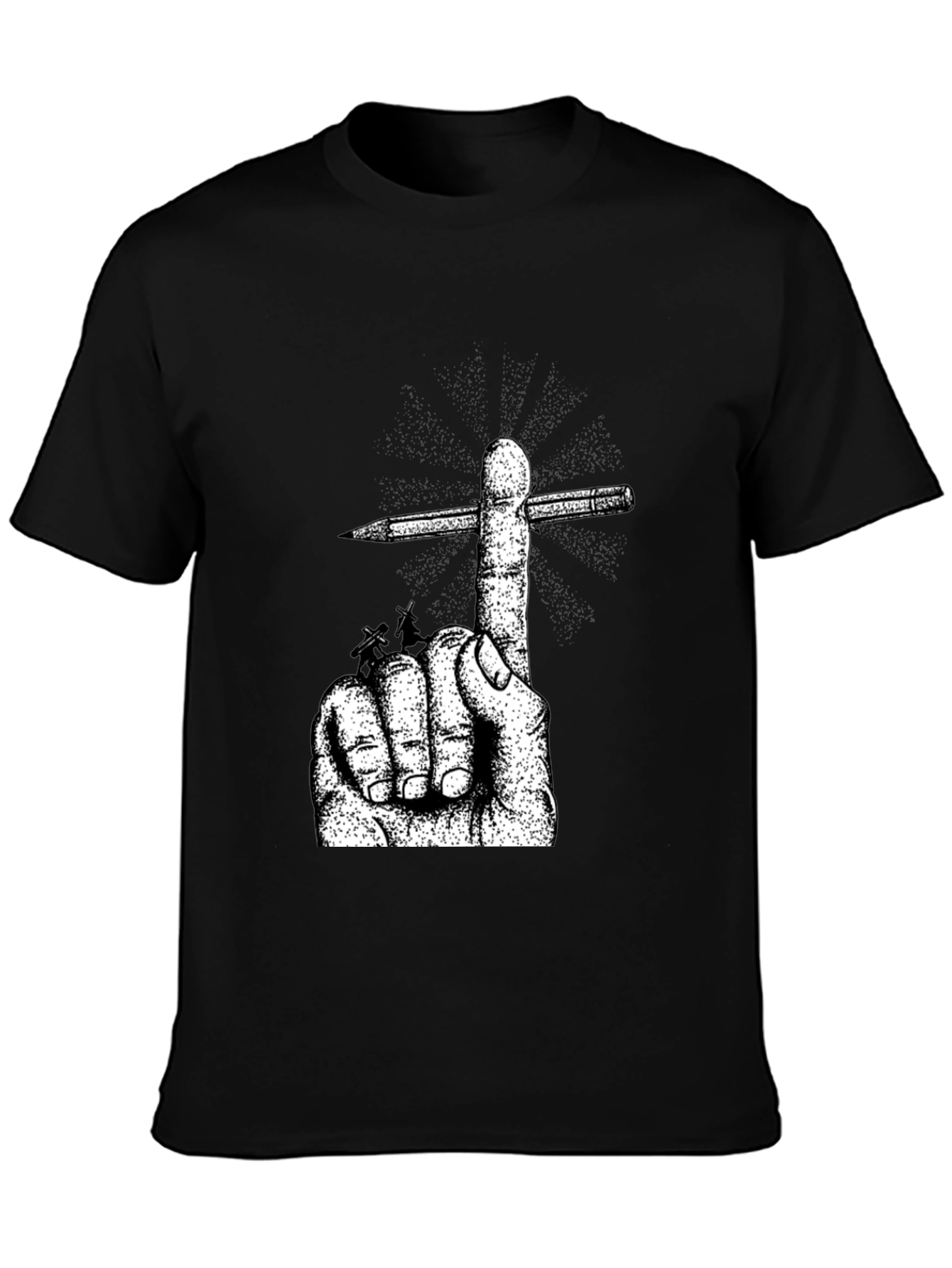 Hand & Pencil Graphic T-Shirt