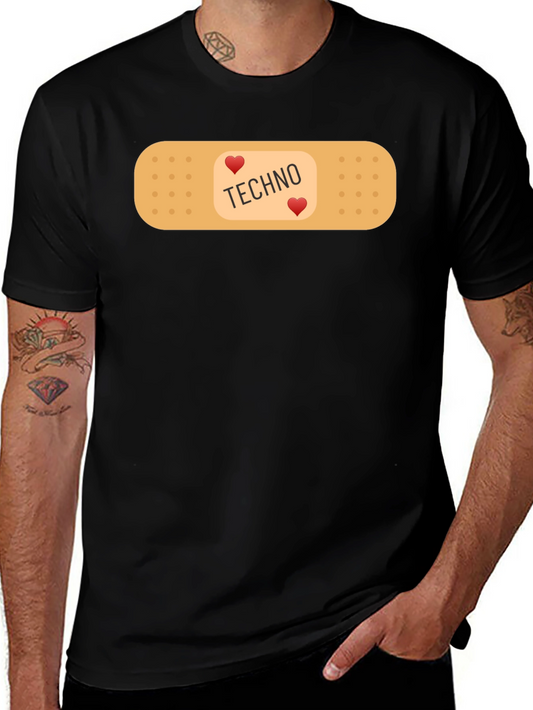 Techno Heart Band-Aid T-Shirt - Music Lover Tee