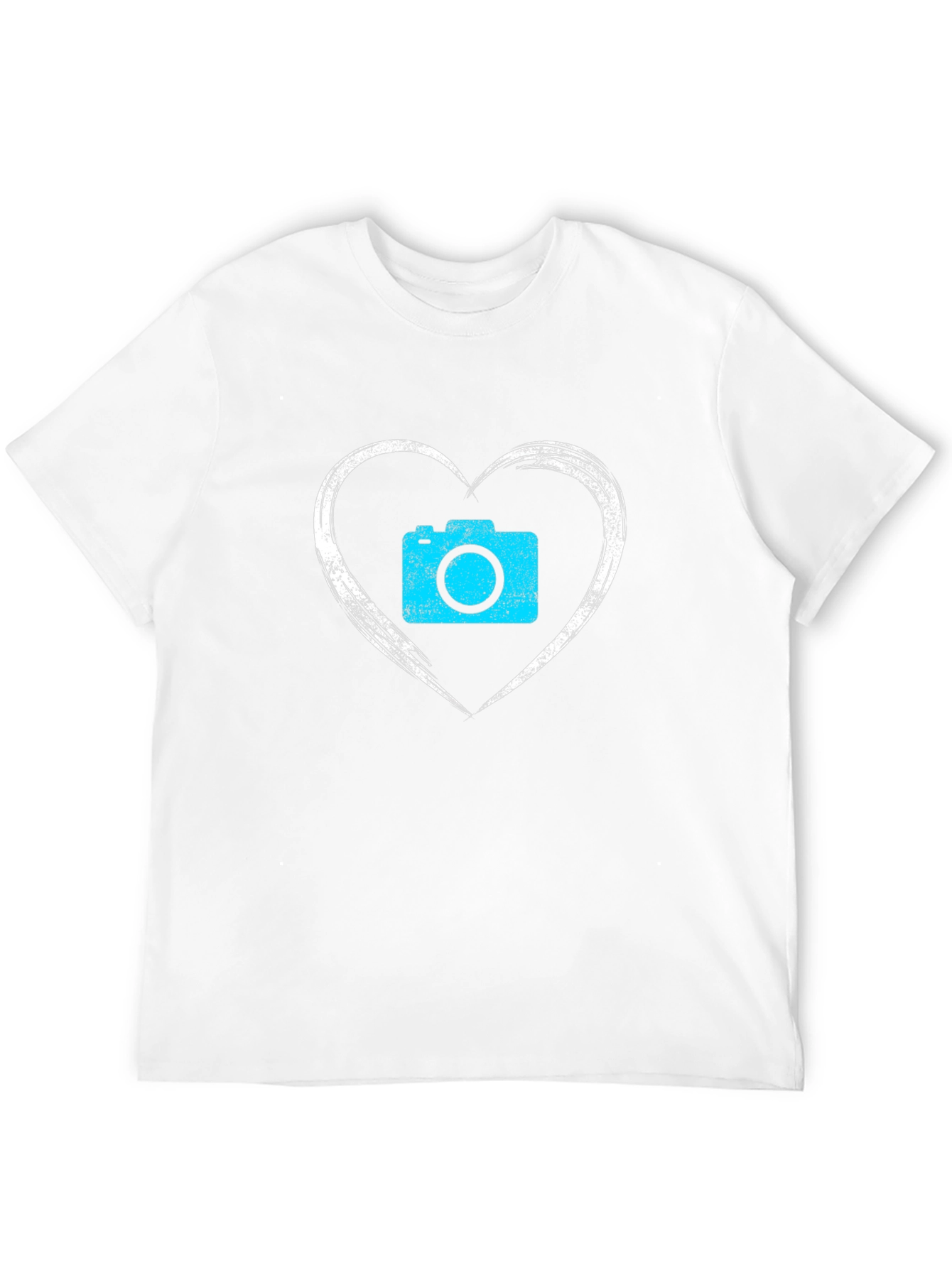 Camera Heart Graphic Black T-Shirt