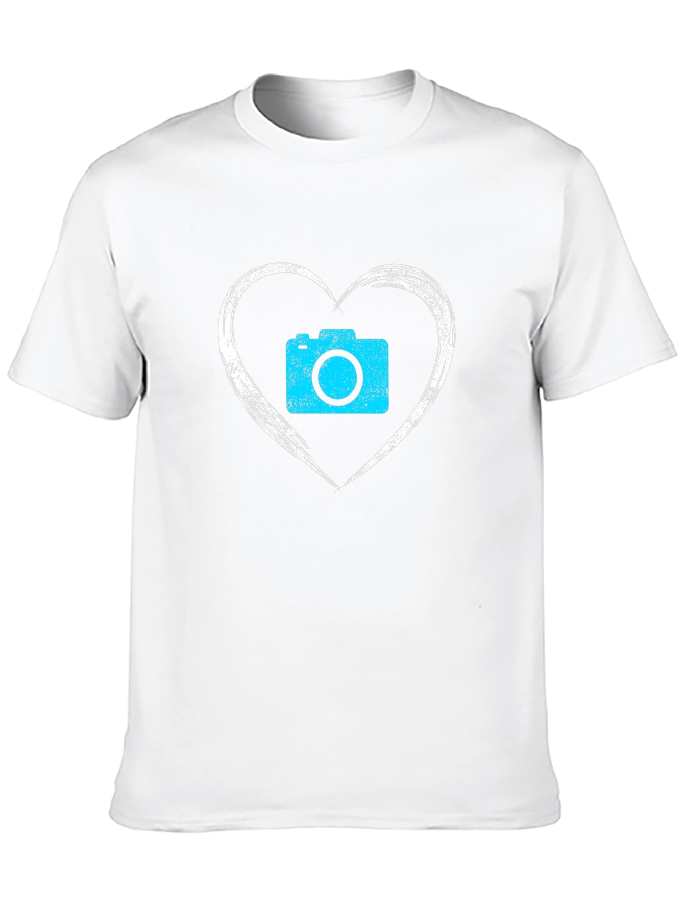 Camera Heart Graphic Black T-Shirt