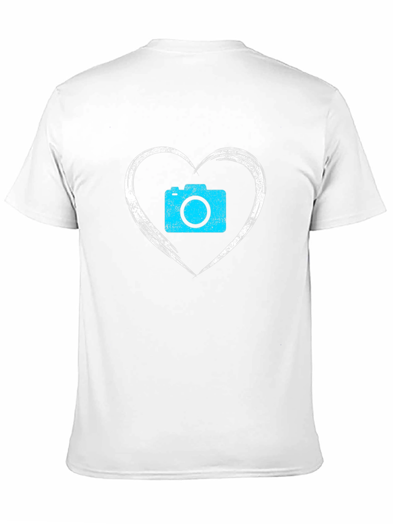 Camera Heart Graphic Black T-Shirt
