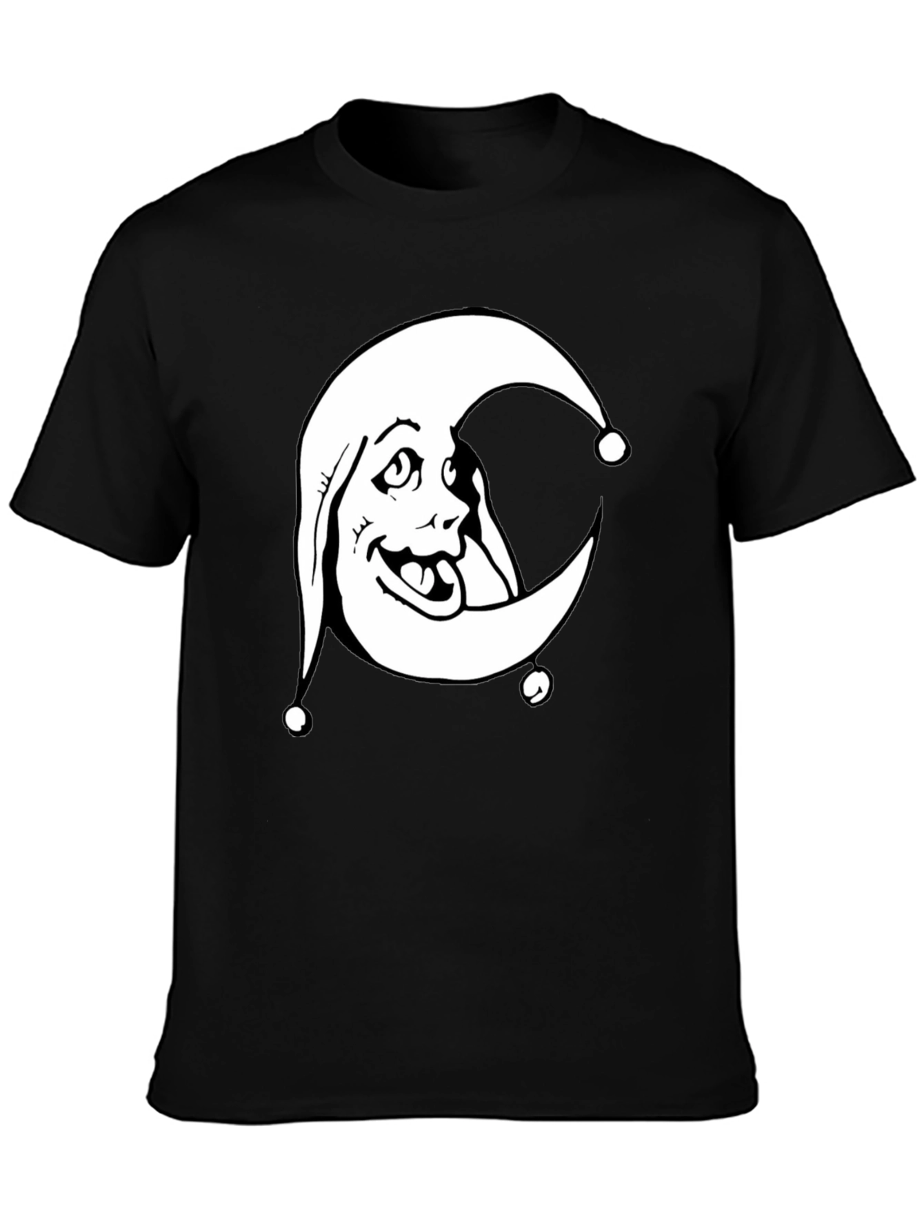 Moon Jester Graphic Tee - Black Cotton Shirt