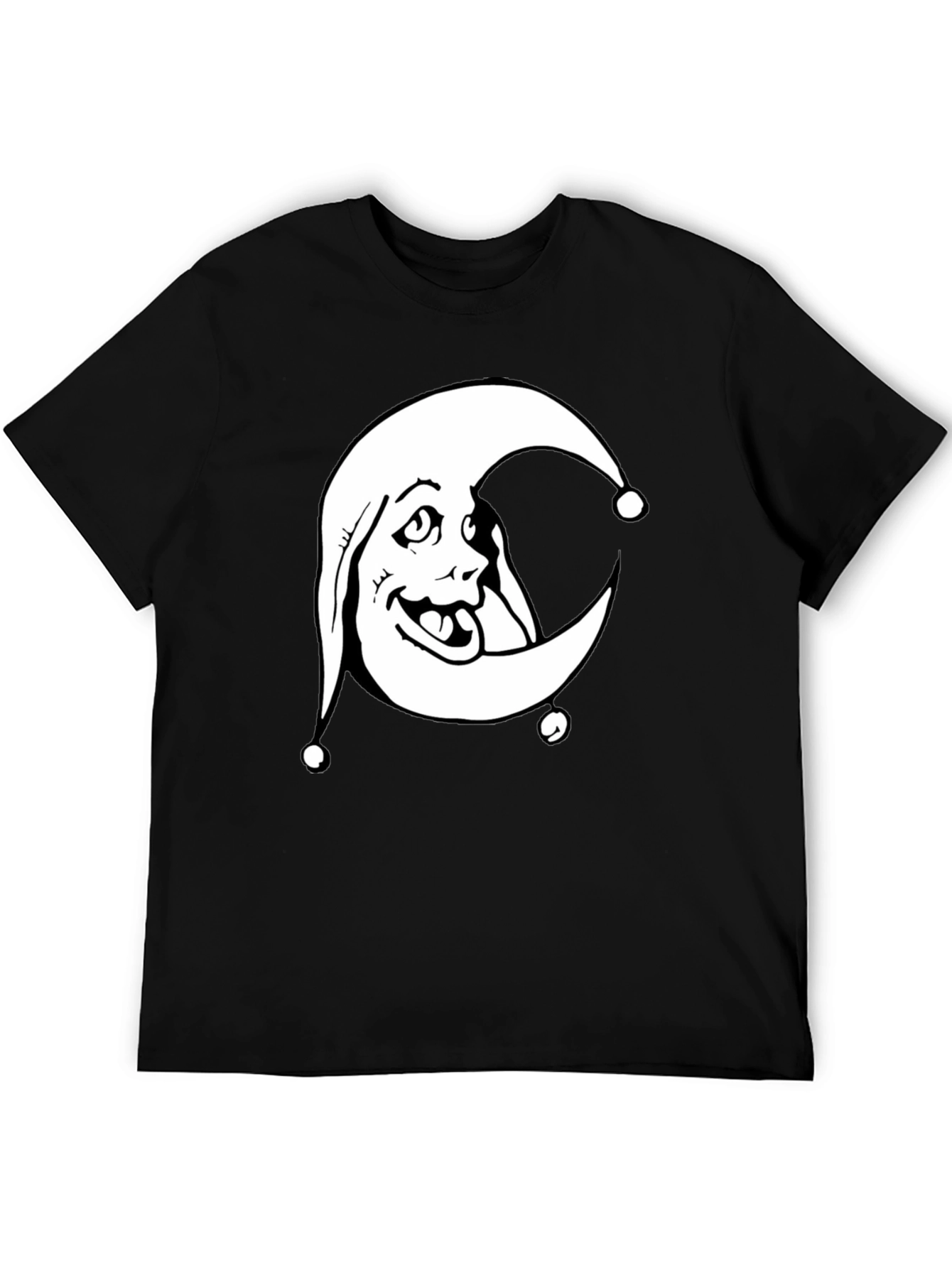 Moon Jester Graphic Tee - Black Cotton Shirt