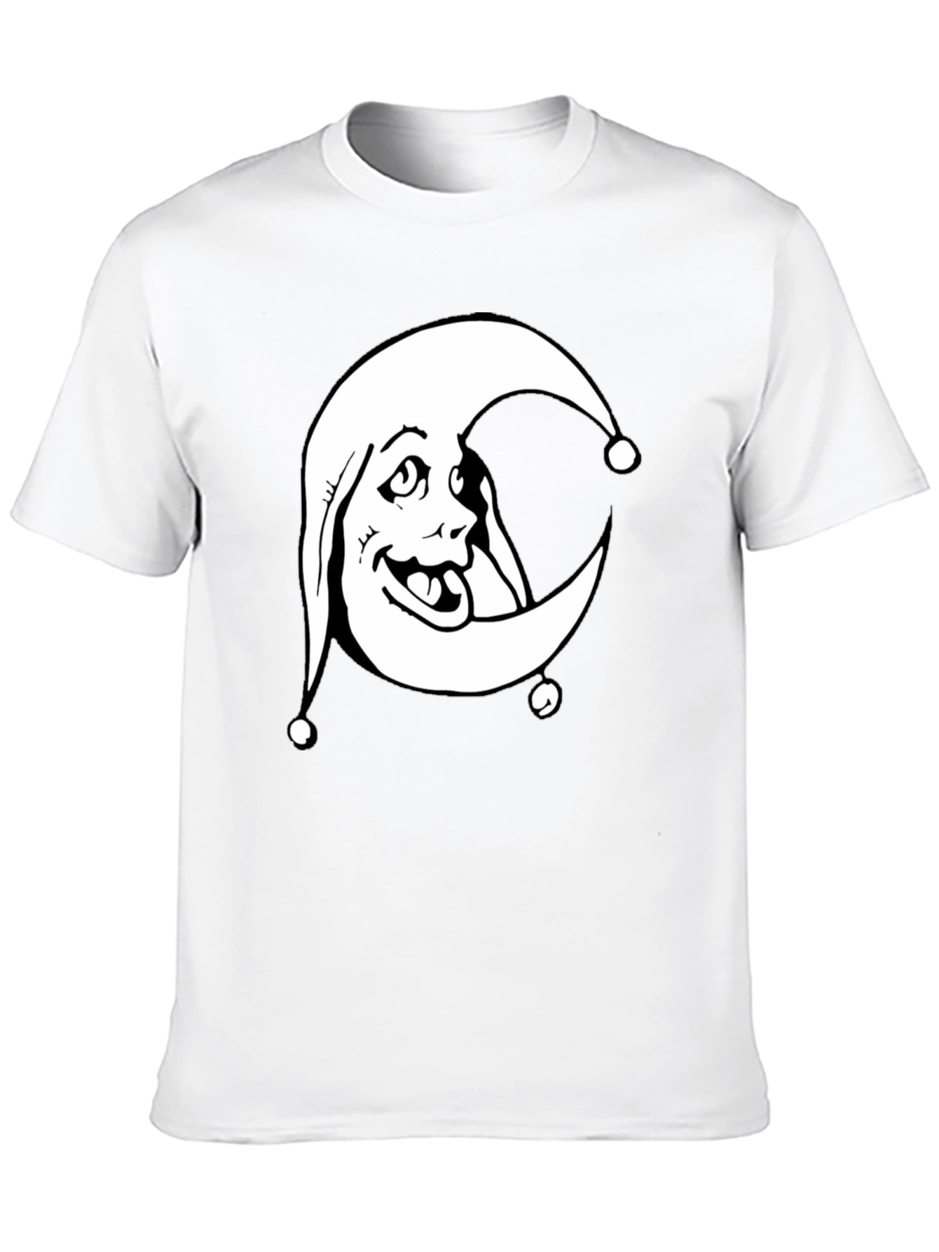 Moon Jester Graphic Tee - Black Cotton Shirt