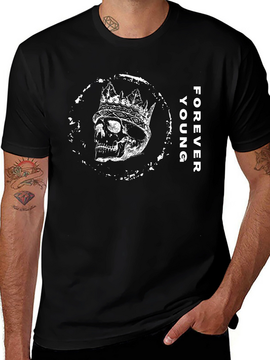 Forever Young Crowned Skull Graphic Tee
