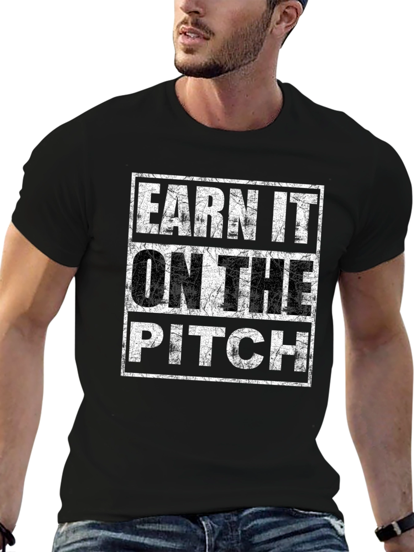 Earn It On The Pitch Graphic Tee - Black