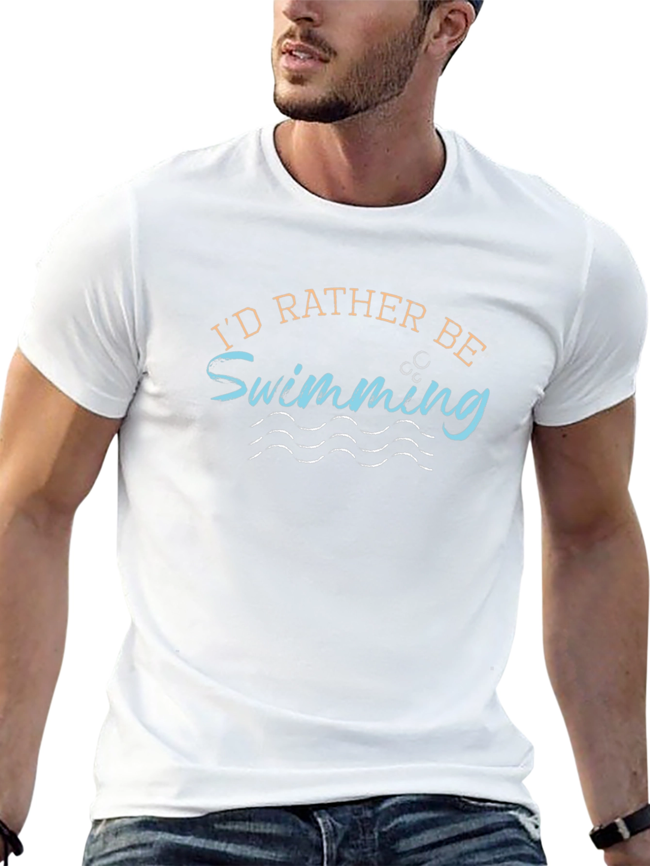 Id Rather Be Swimming Graphic Tee Shirt