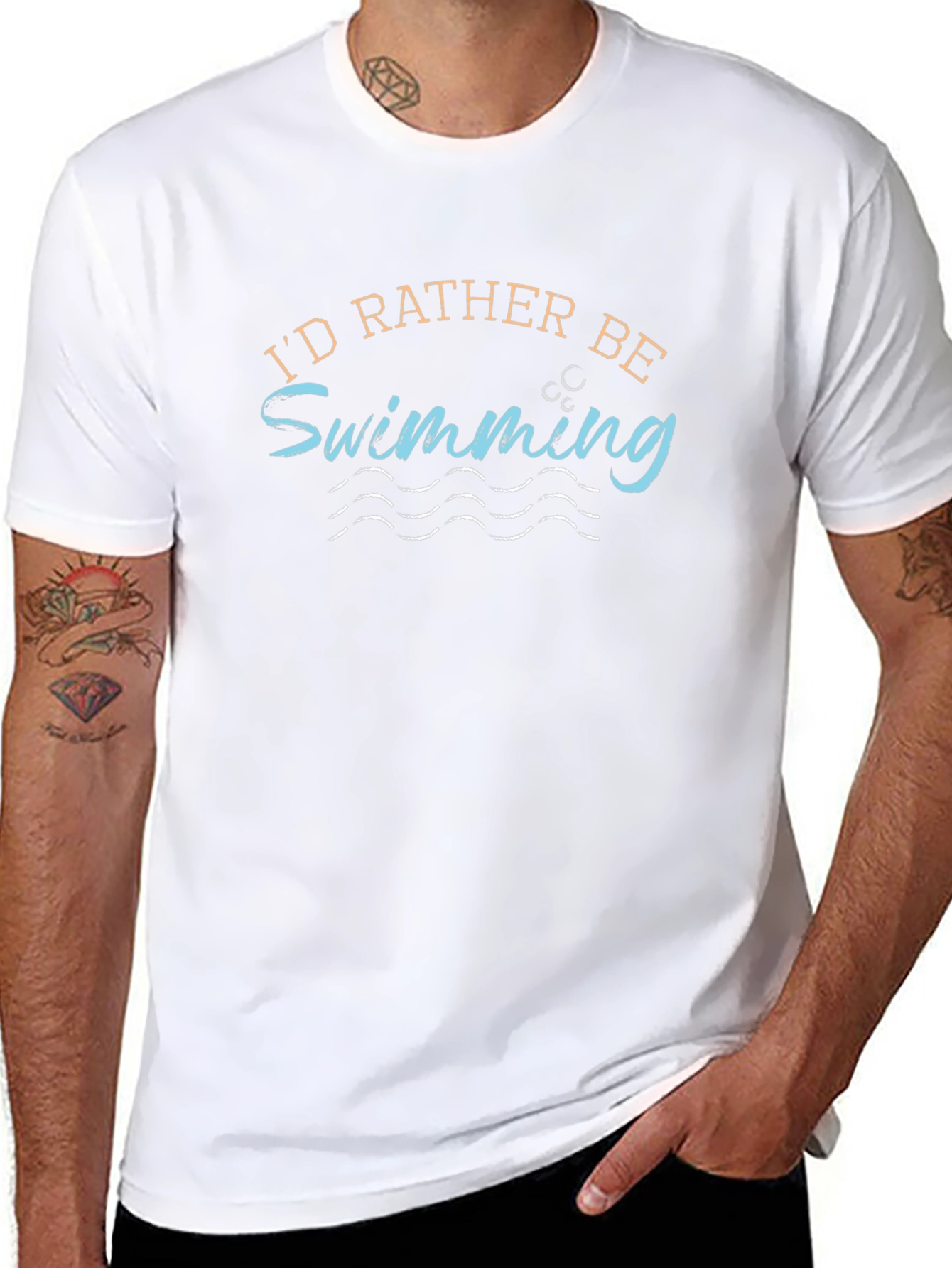 Id Rather Be Swimming Graphic Tee Shirt