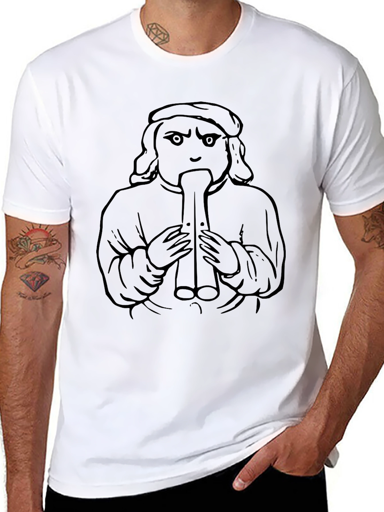 Unique Graphic Tee - Medieval Flute Player