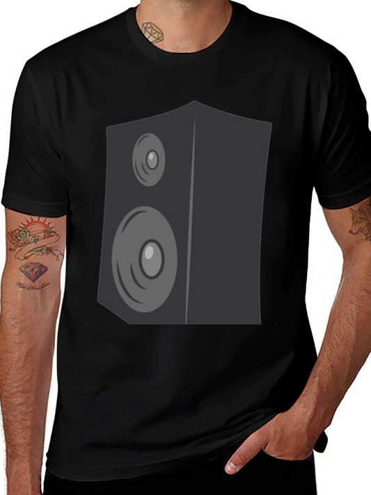 Speaker Graphic Print Black T-Shirt