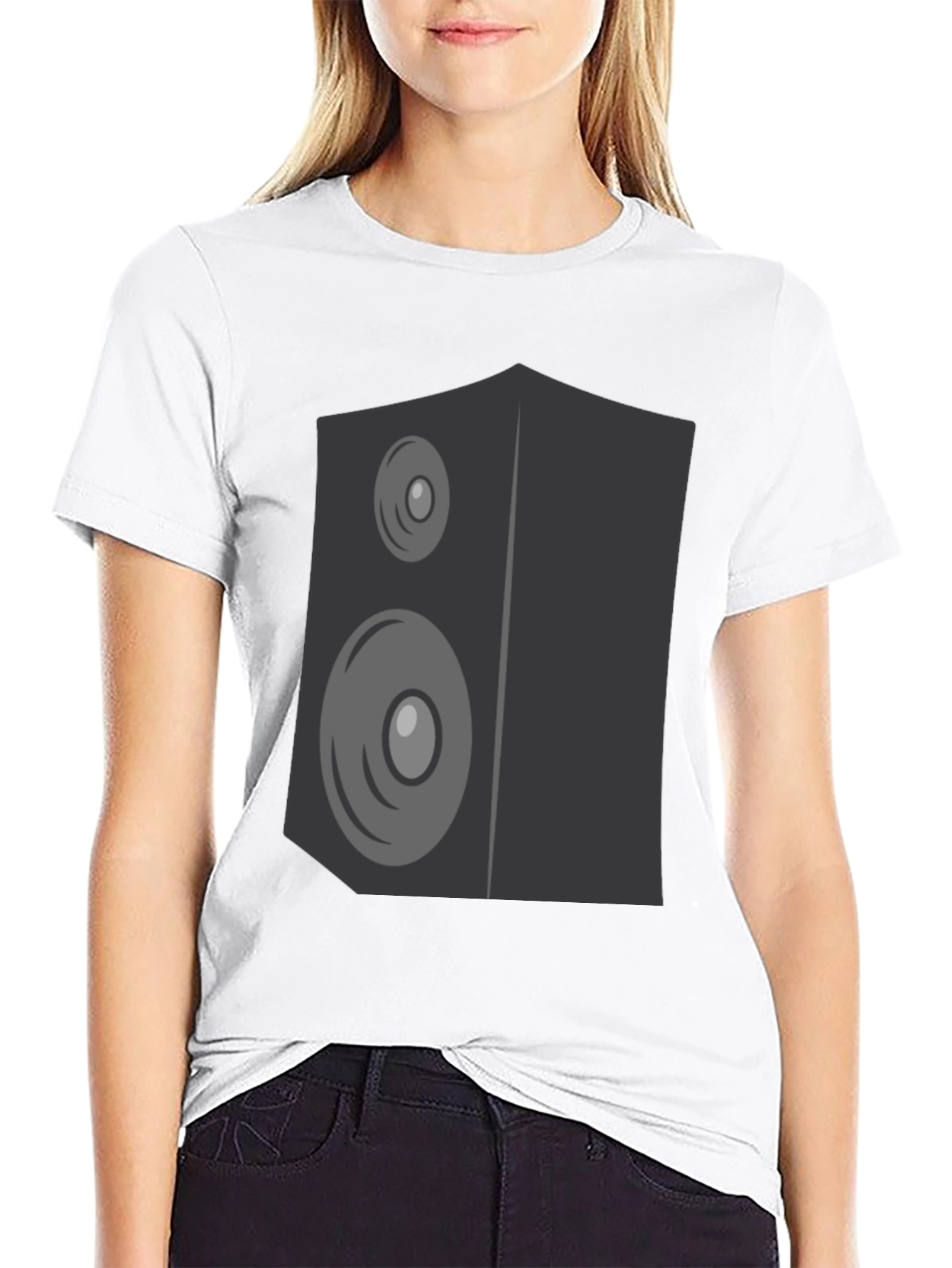 Speaker Graphic Print Black T-Shirt