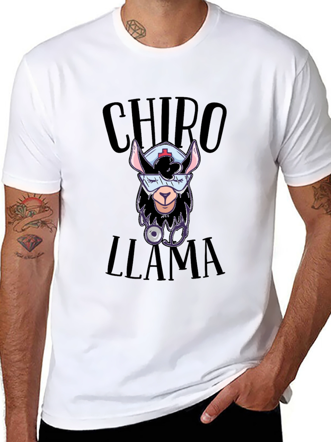 Chiro Llama Graphic Tee - Chiropractic Humor