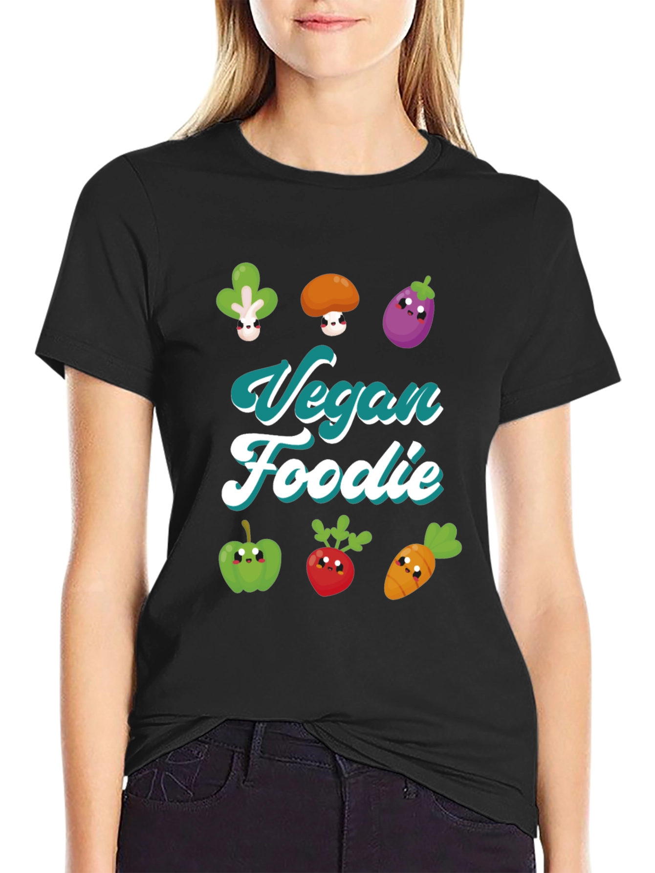Vegan Foodie T-Shirt - Cute Vegetable Design