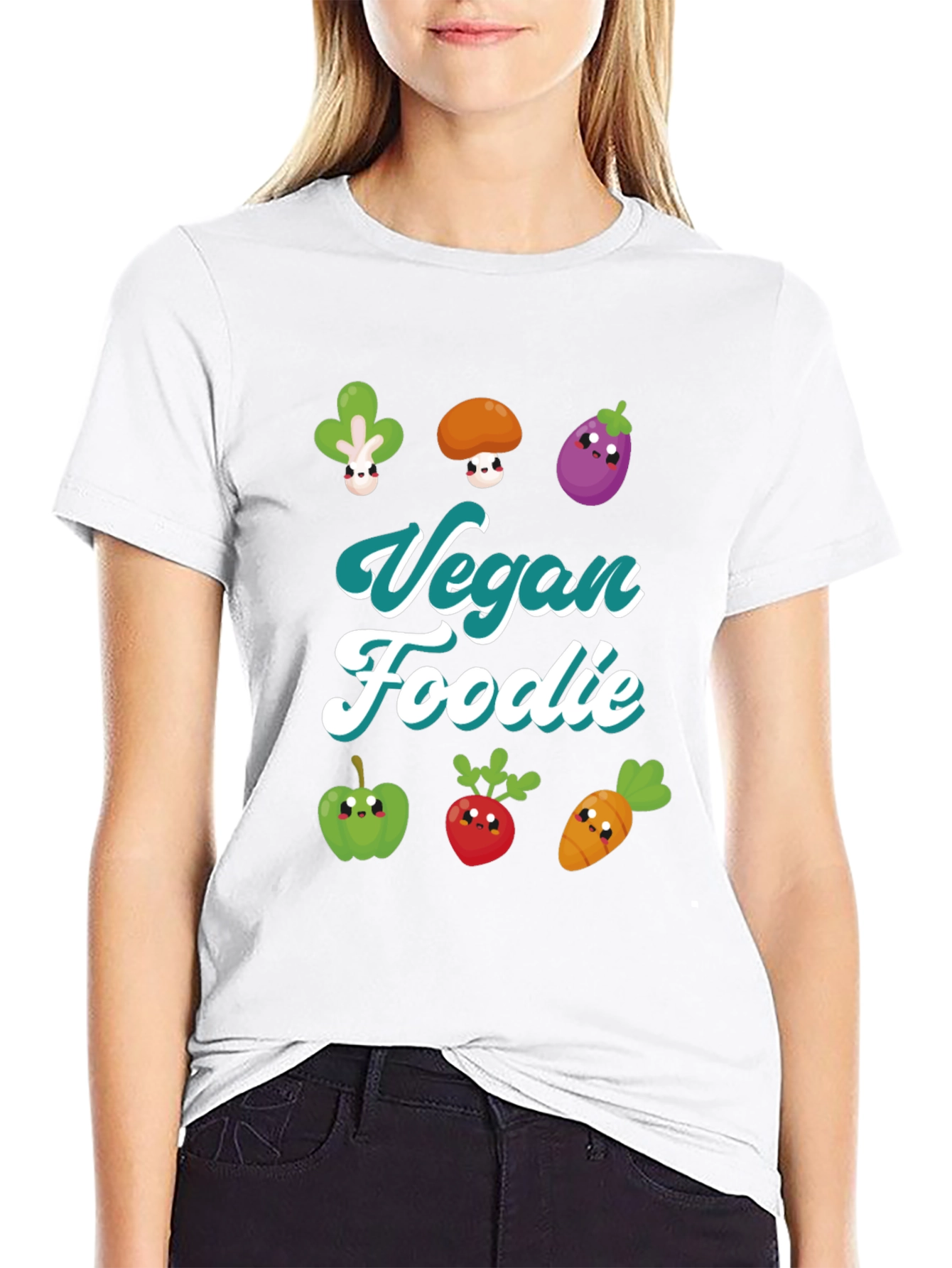 Vegan Foodie T-Shirt - Cute Vegetable Design