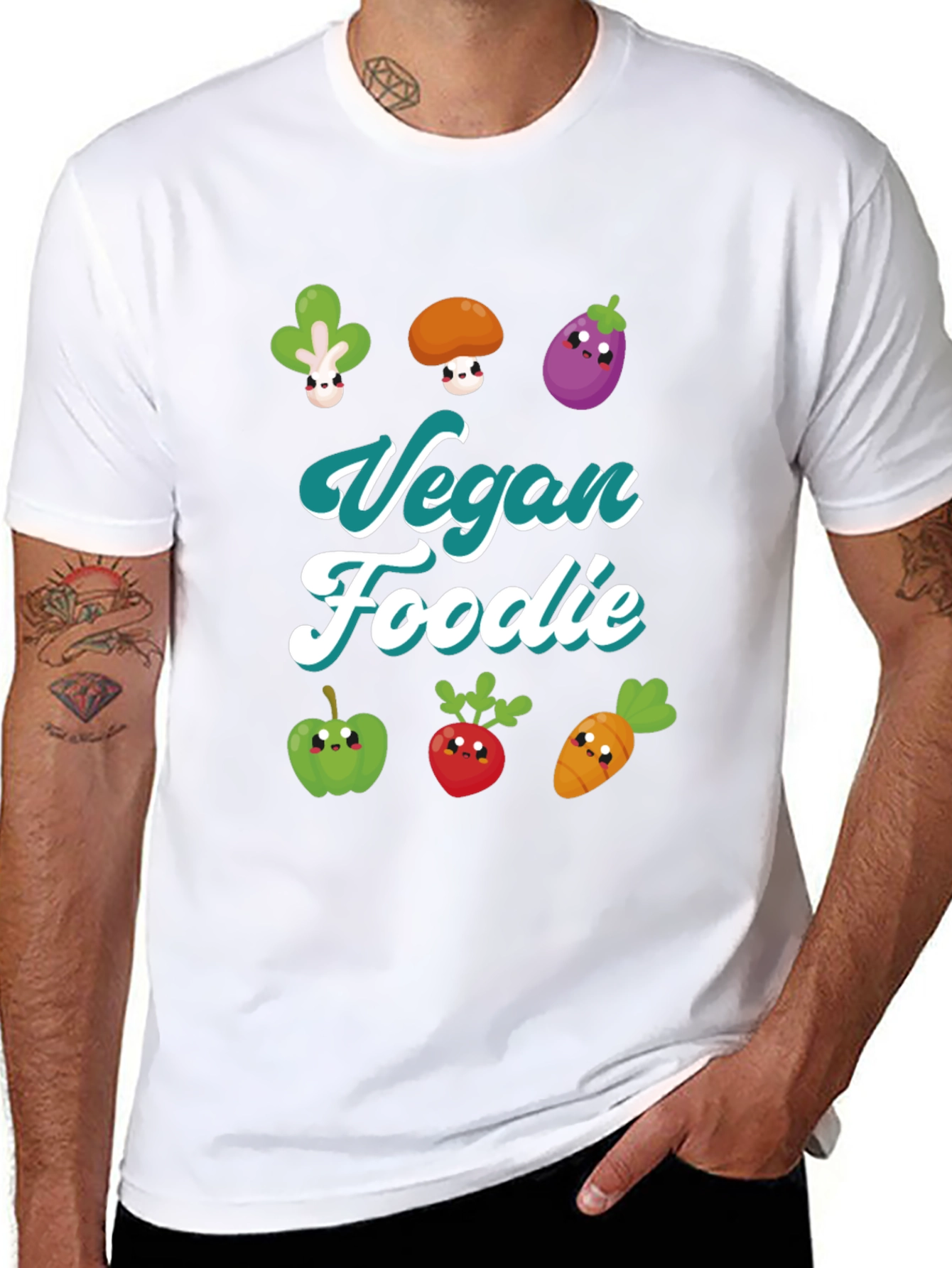 Vegan Foodie T-Shirt - Cute Vegetable Design