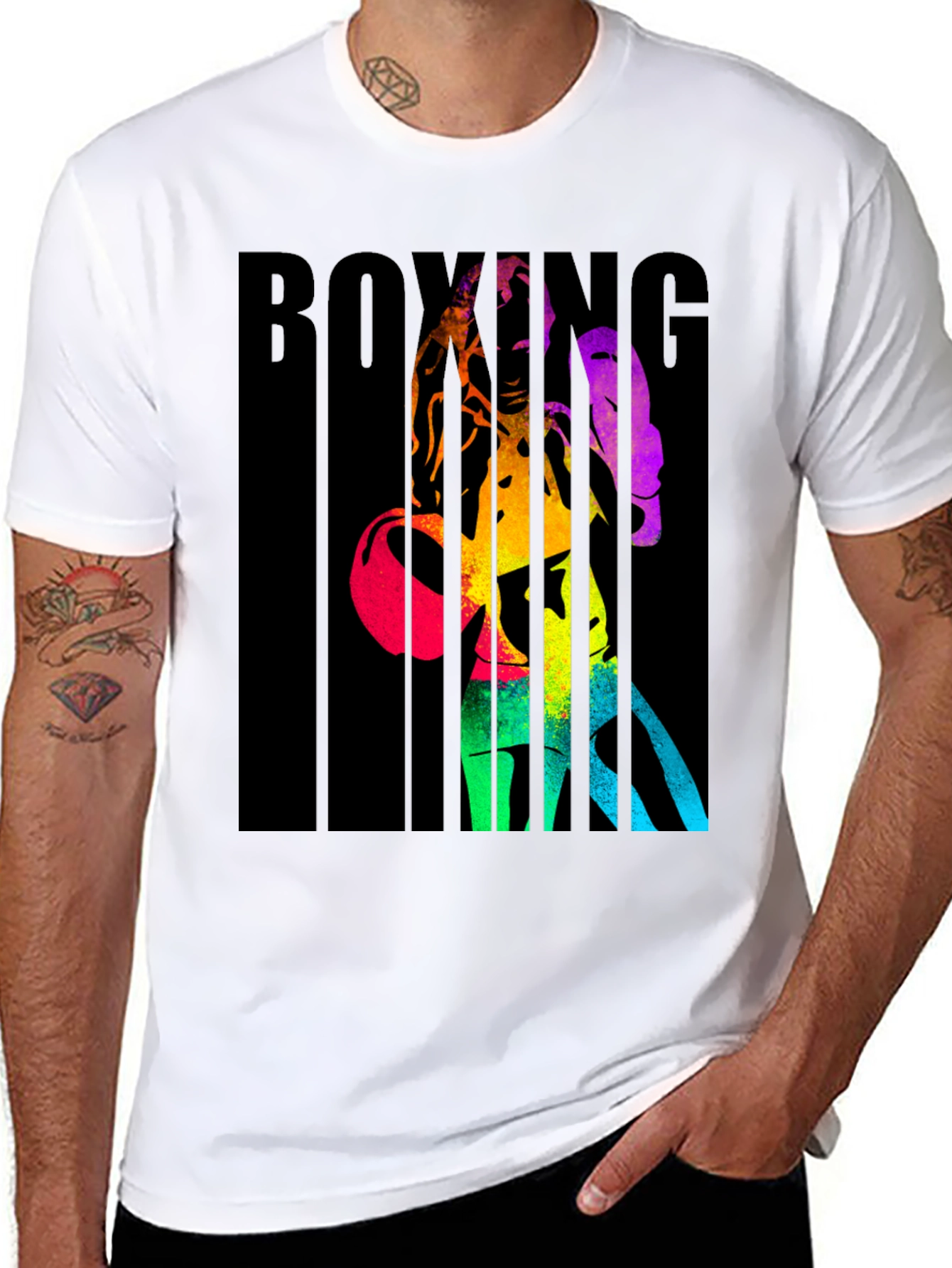 Rainbow Boxing Graphic T-Shirt