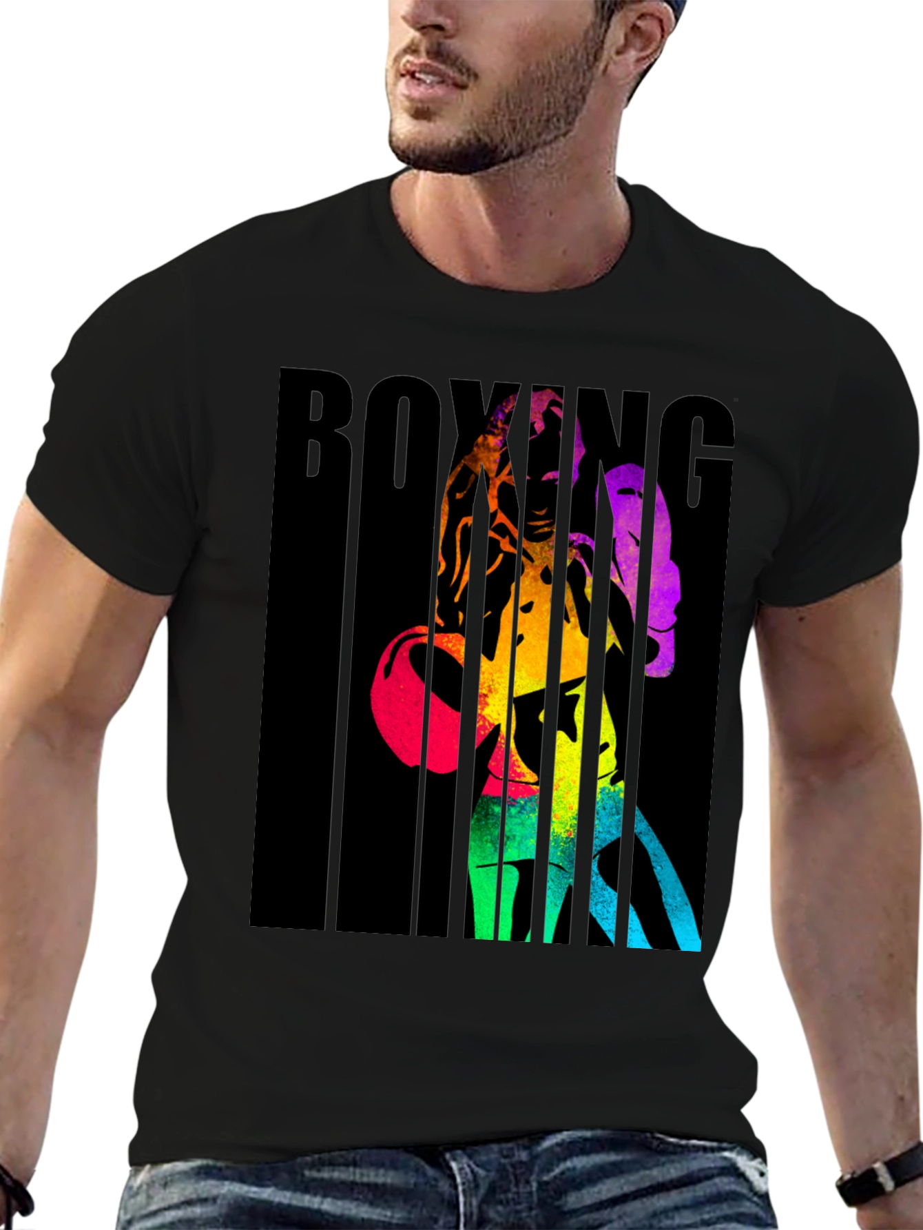 Rainbow Boxing Graphic T-Shirt