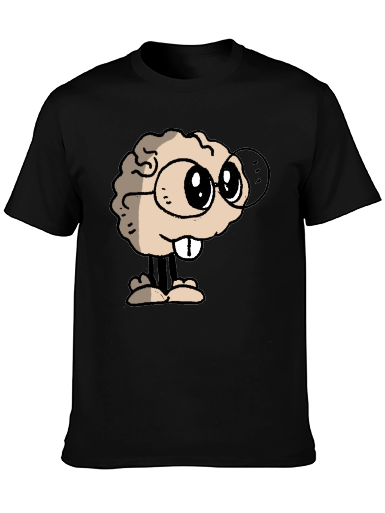 Brainy Character Graphic Tee - Black