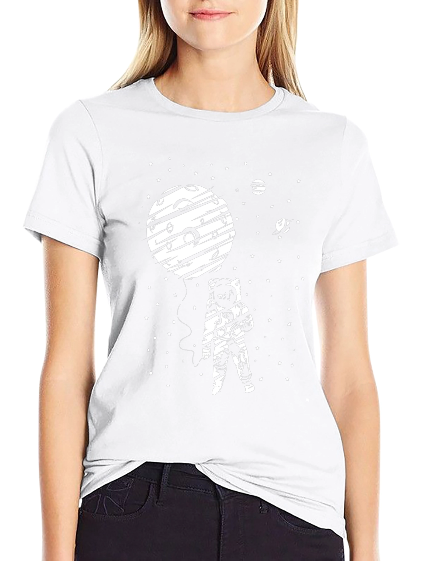Astronaut Moon Balloon T-Shirt - Space Graphic Tee