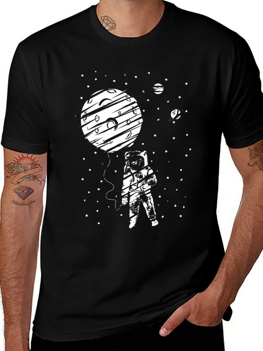 Astronaut Moon Balloon T-Shirt - Space Graphic Tee