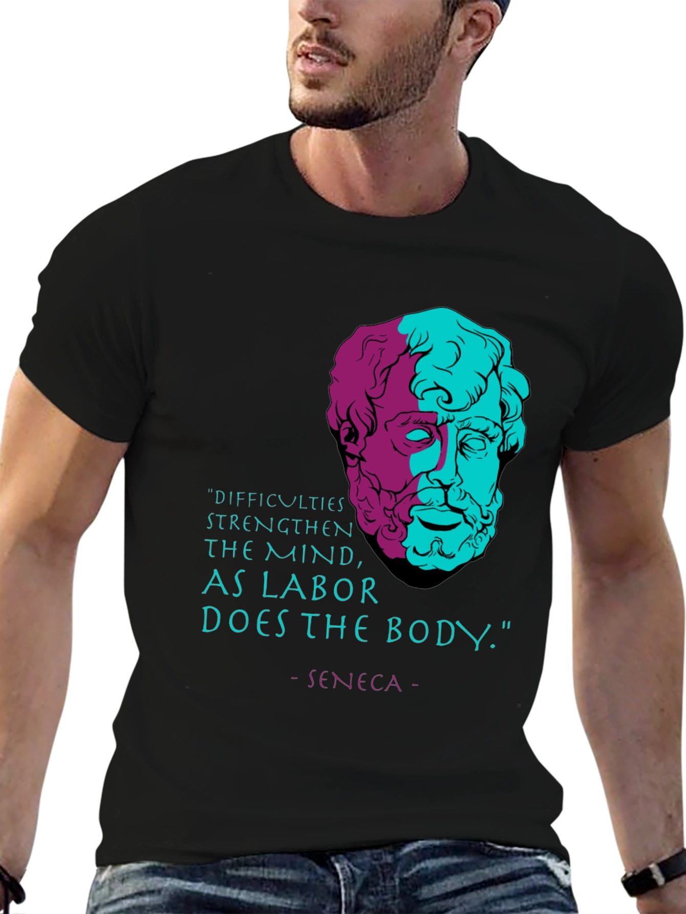 Stoic Philosophy T-Shirt - Seneca Quote Tee