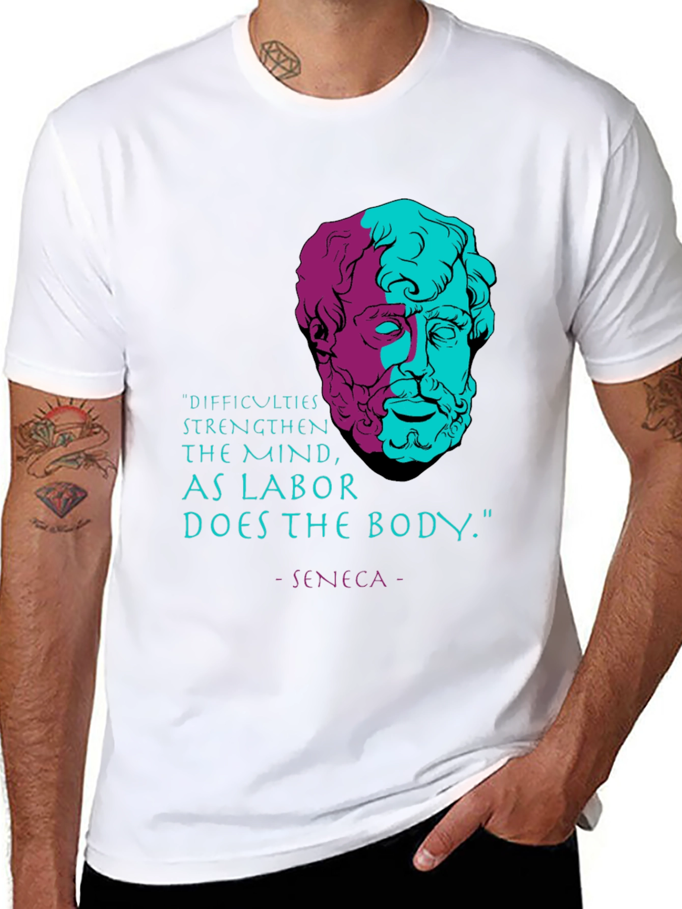 Stoic Philosophy T-Shirt - Seneca Quote Tee