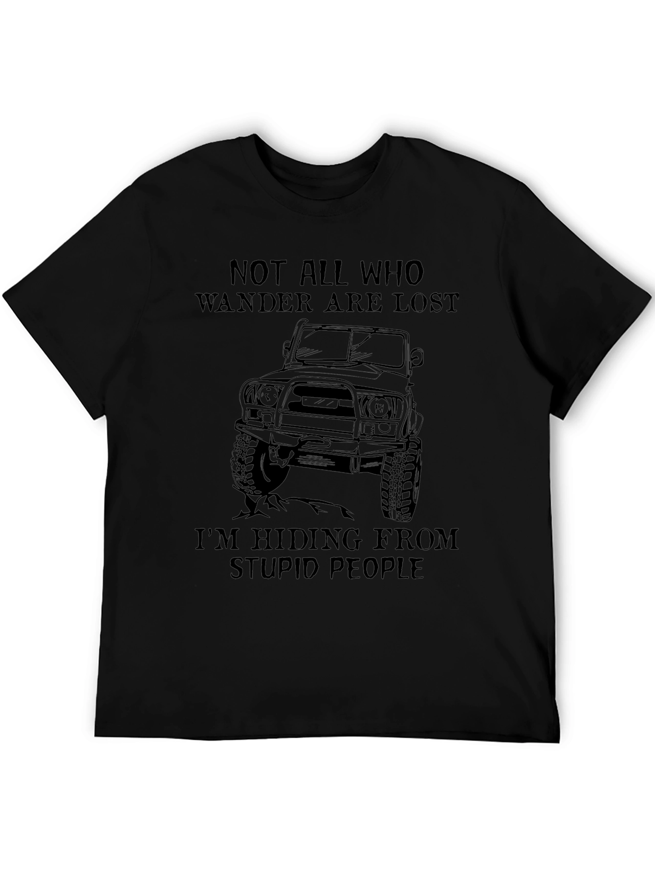 Wander Are Lost Black Graphic Tee