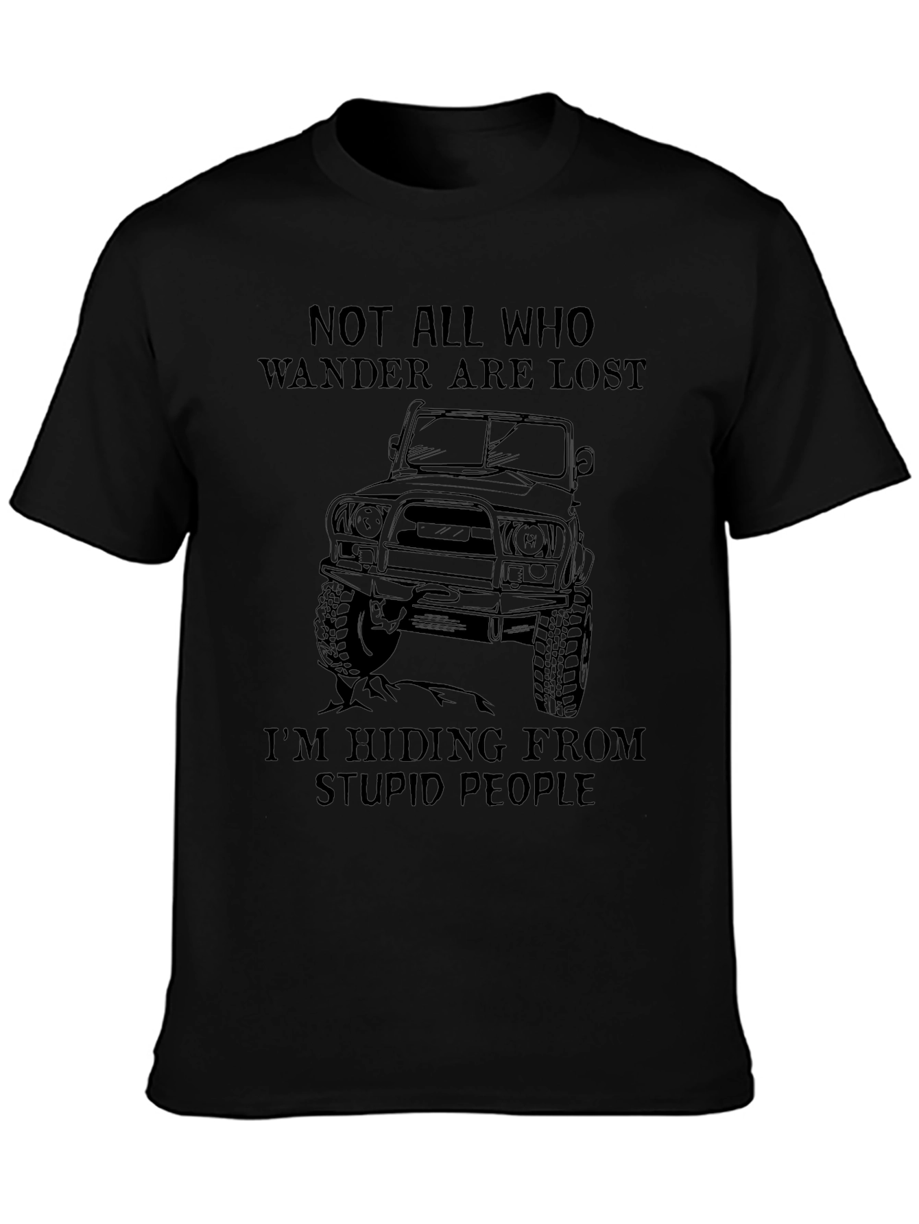 Wander Are Lost Black Graphic Tee