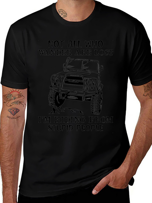 Wander Are Lost Black Graphic Tee
