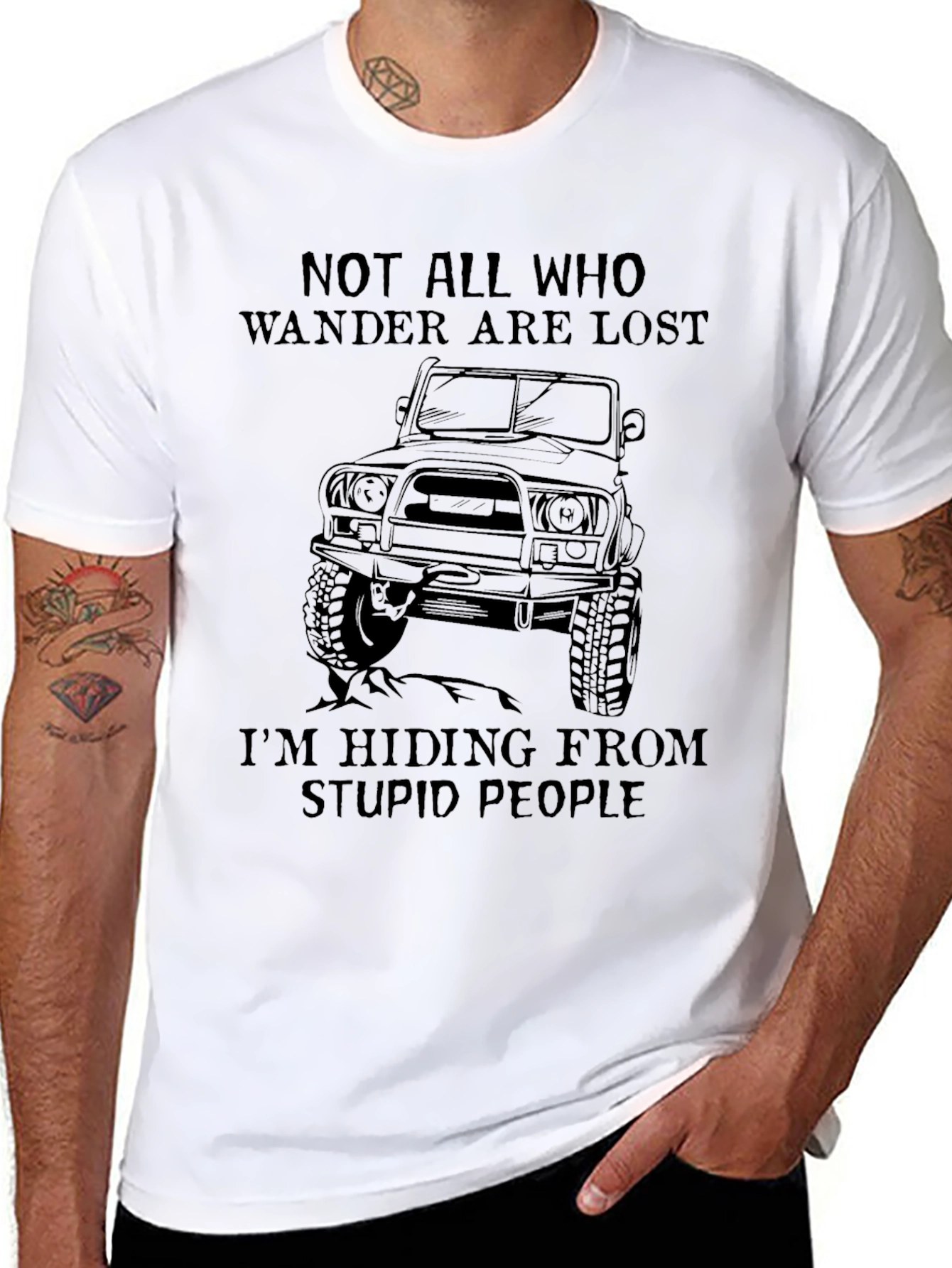 Wander Are Lost Black Graphic Tee