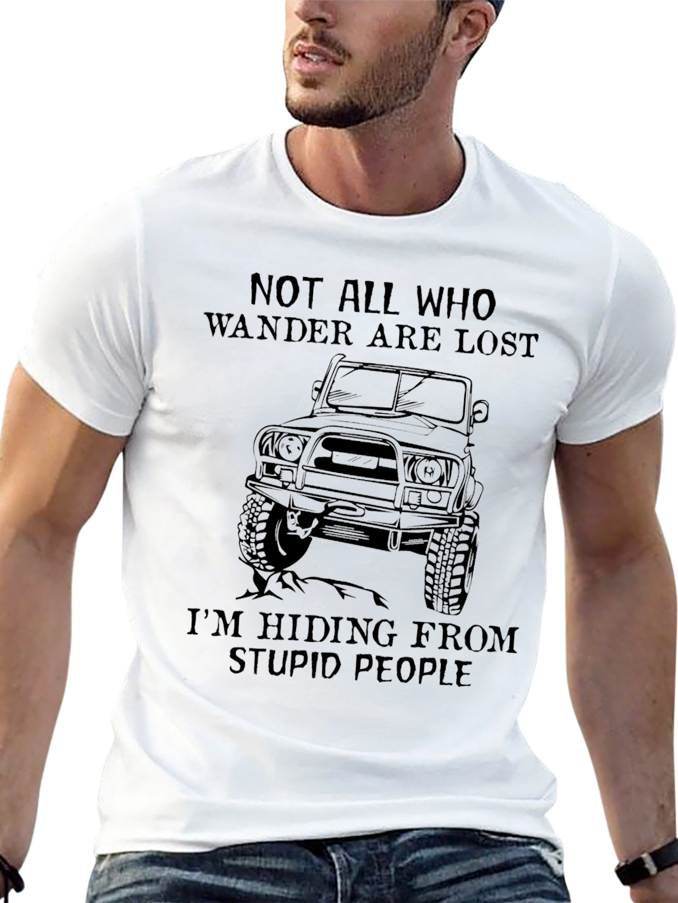Wander Are Lost Black Graphic Tee