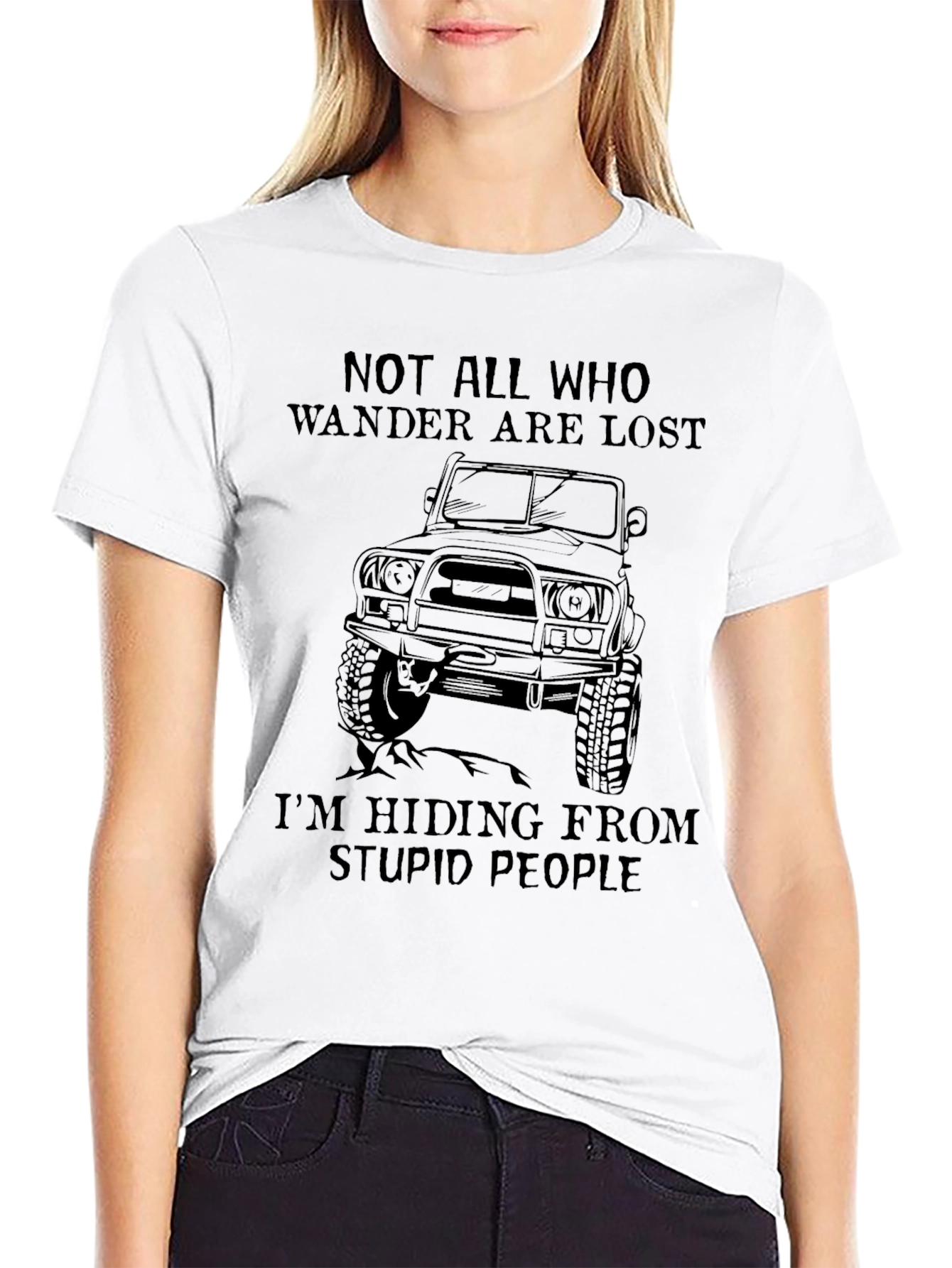 Wander Are Lost Black Graphic Tee
