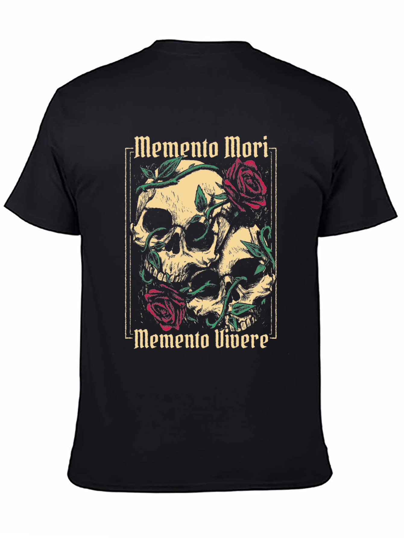 Memento Mori Skull & Roses Graphic Tee