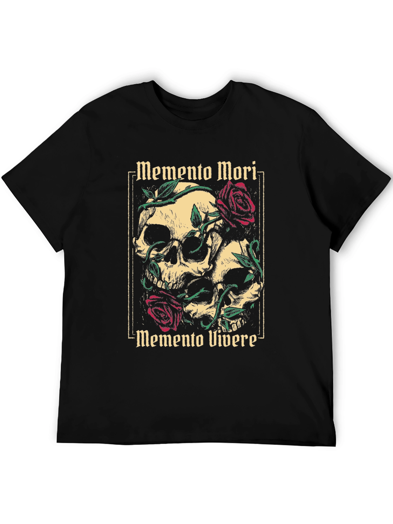Memento Mori Skull & Roses Graphic Tee