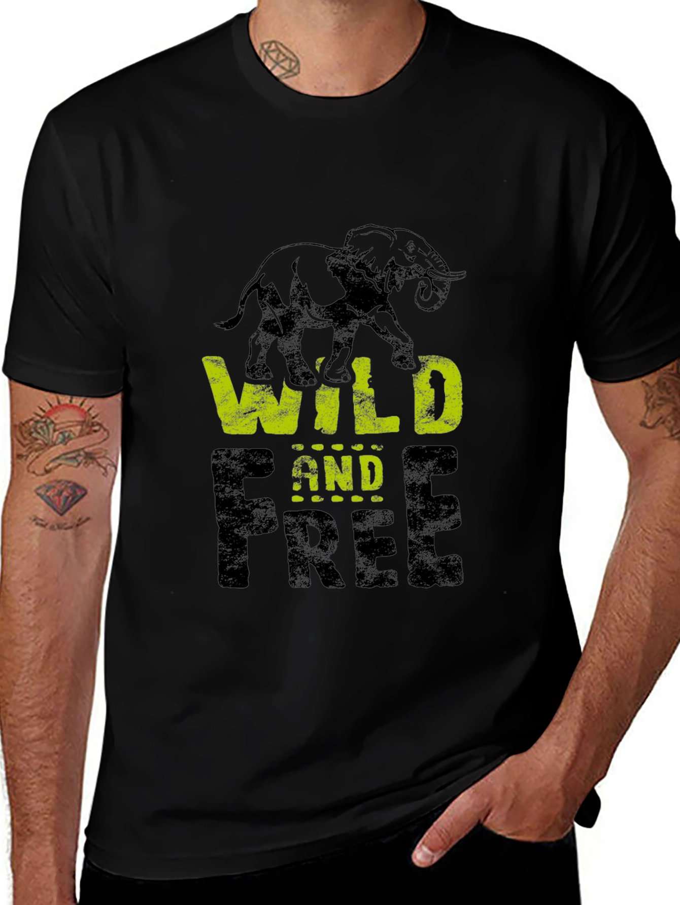 Wild and Free Elephant Graphic Tee