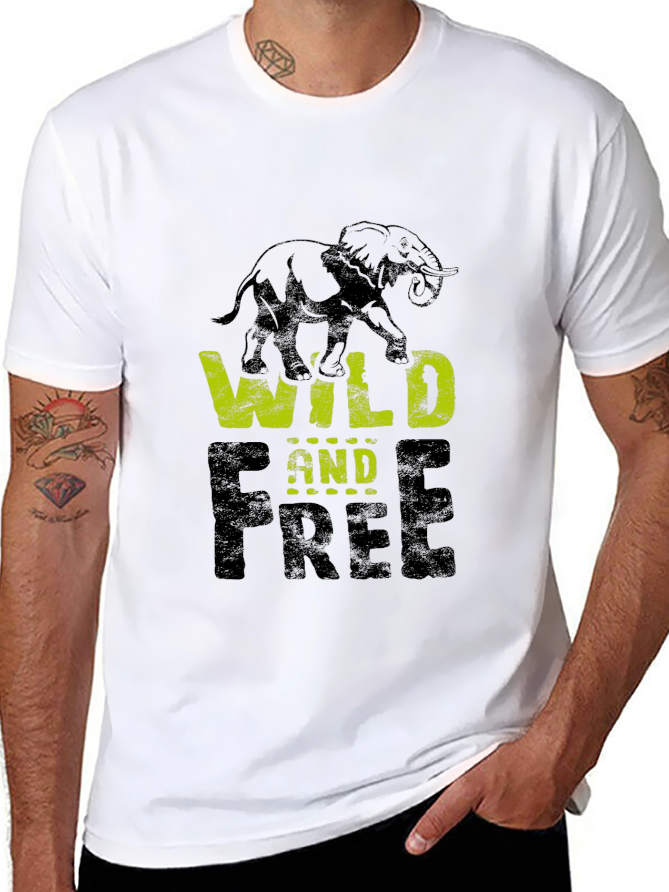 Wild and Free Elephant Graphic Tee