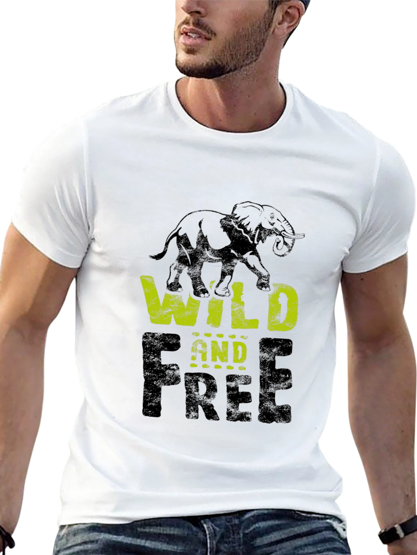 Wild and Free Elephant Graphic Tee