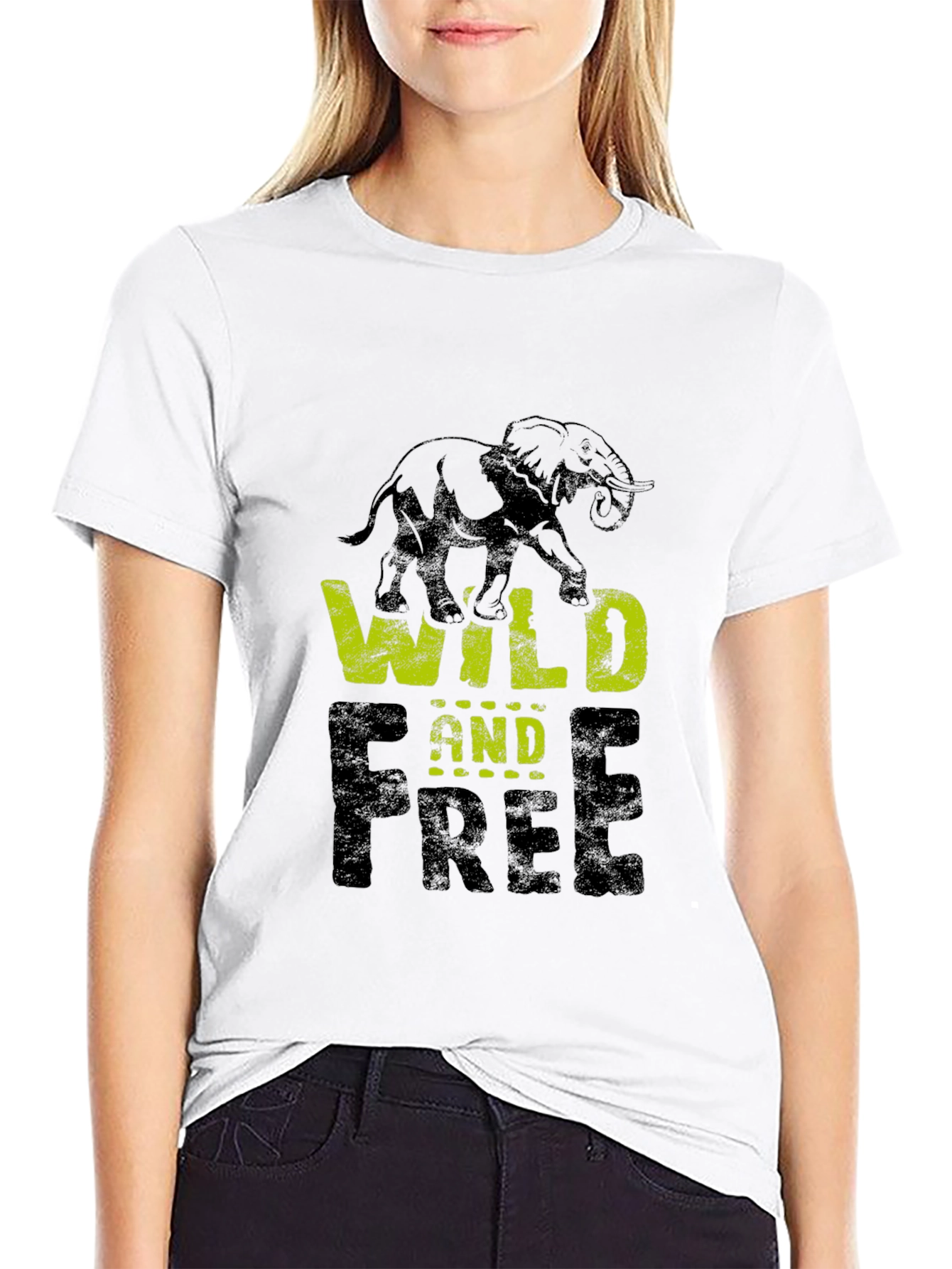 Wild and Free Elephant Graphic Tee