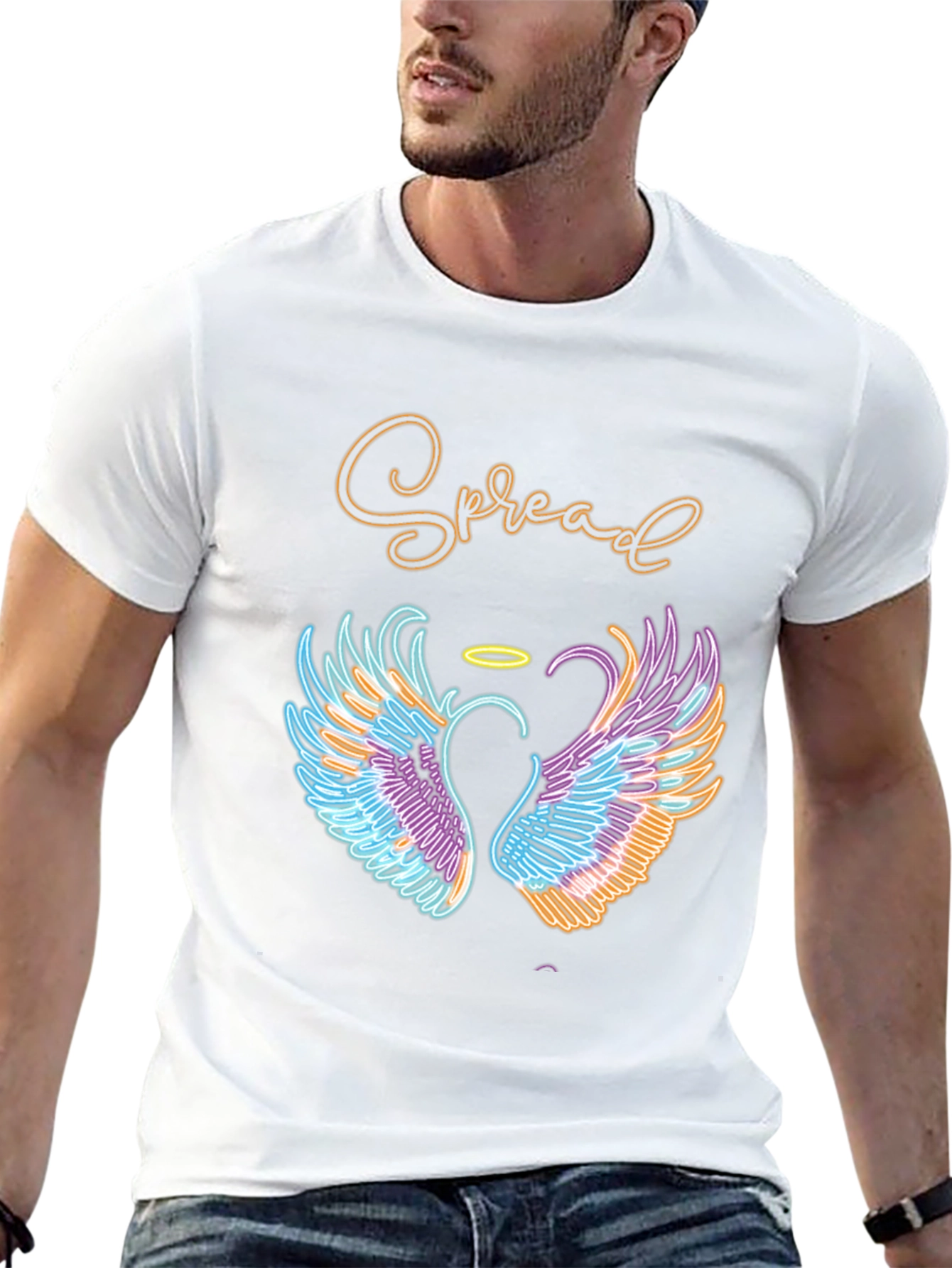 Spread Love T-Shirt with Angel Wings
