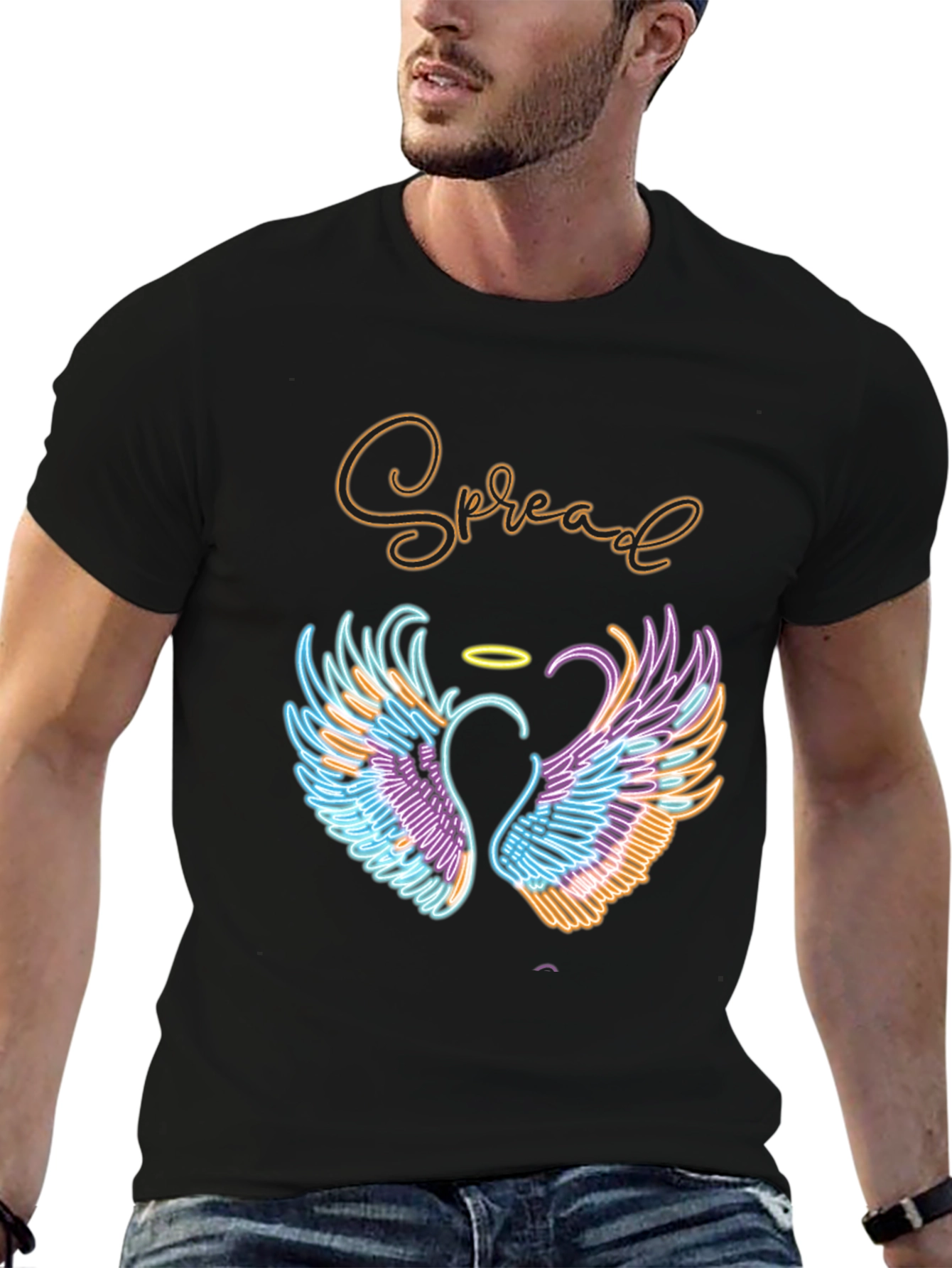 Spread Love T-Shirt with Angel Wings