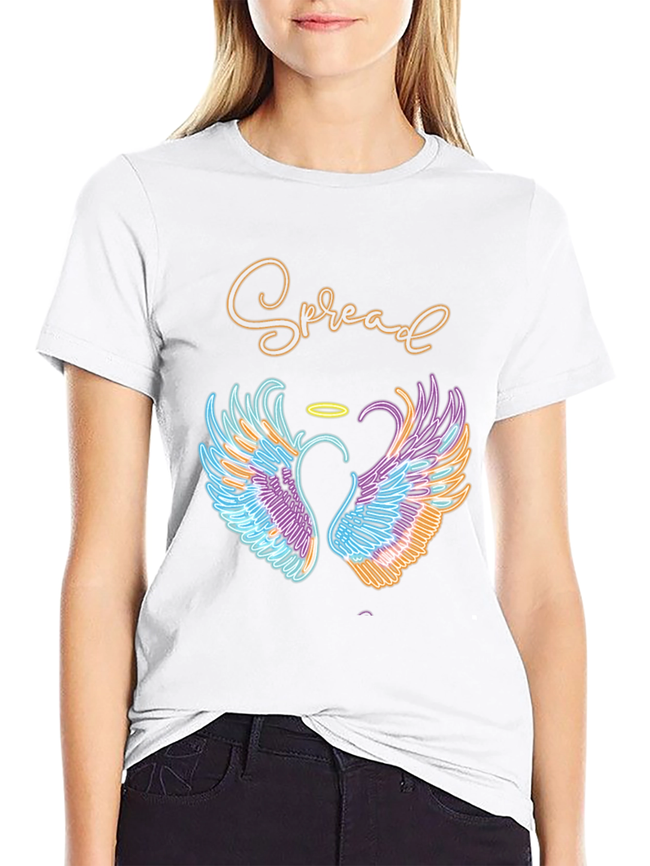 Spread Love T-Shirt with Angel Wings