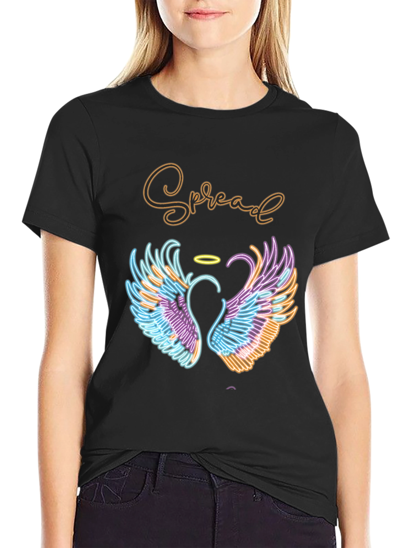Spread Love T-Shirt with Angel Wings