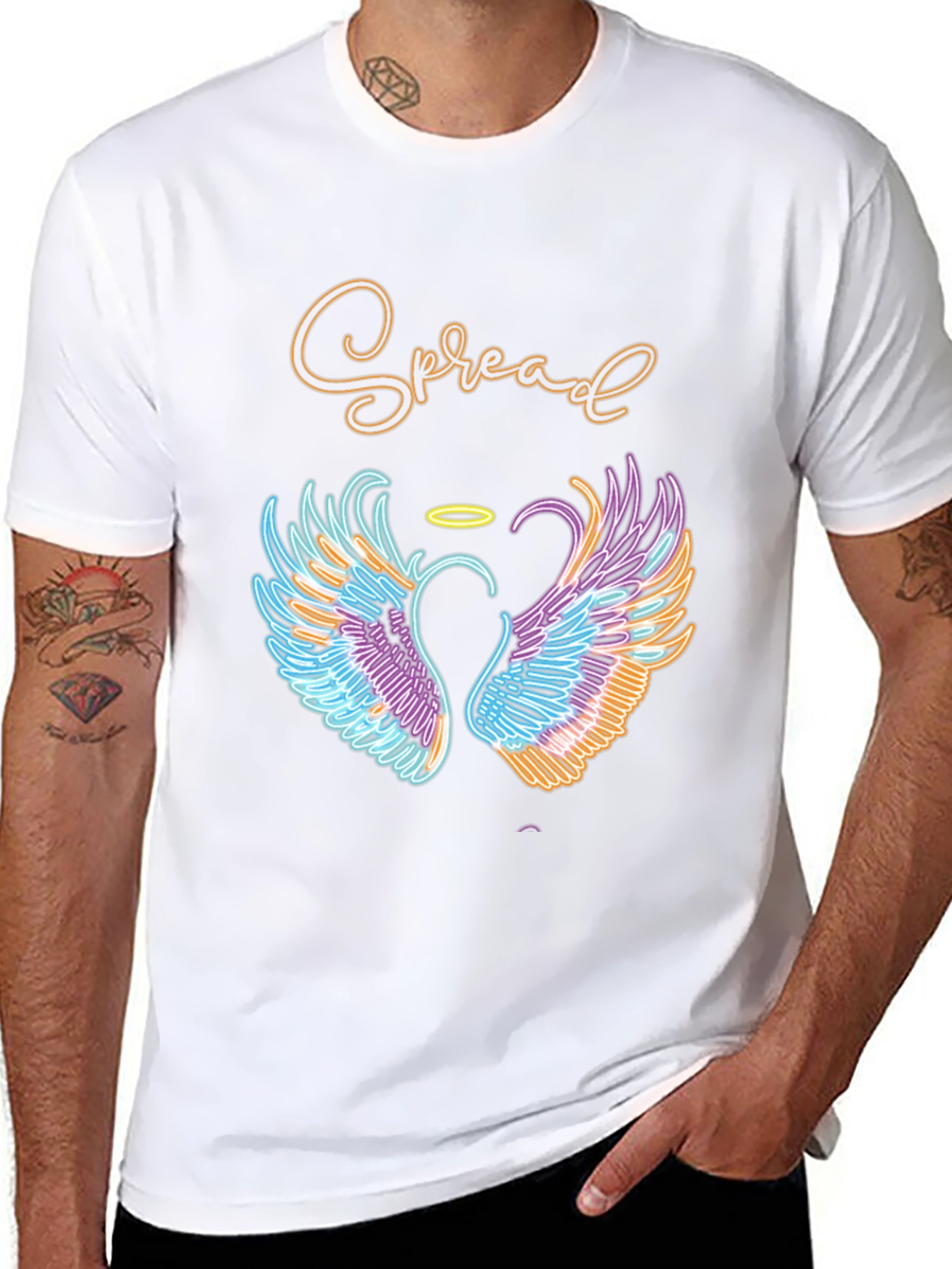 Spread Love T-Shirt with Angel Wings