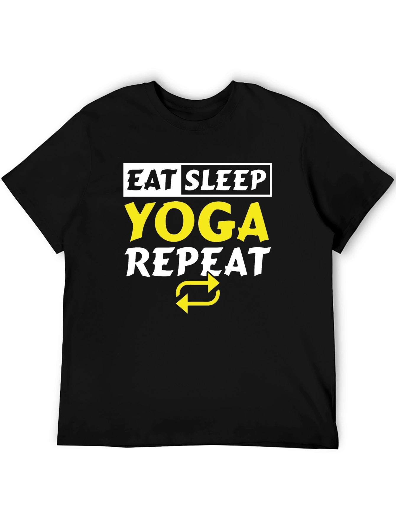 Eat Sleep Yoga Repeat Black T-Shirt